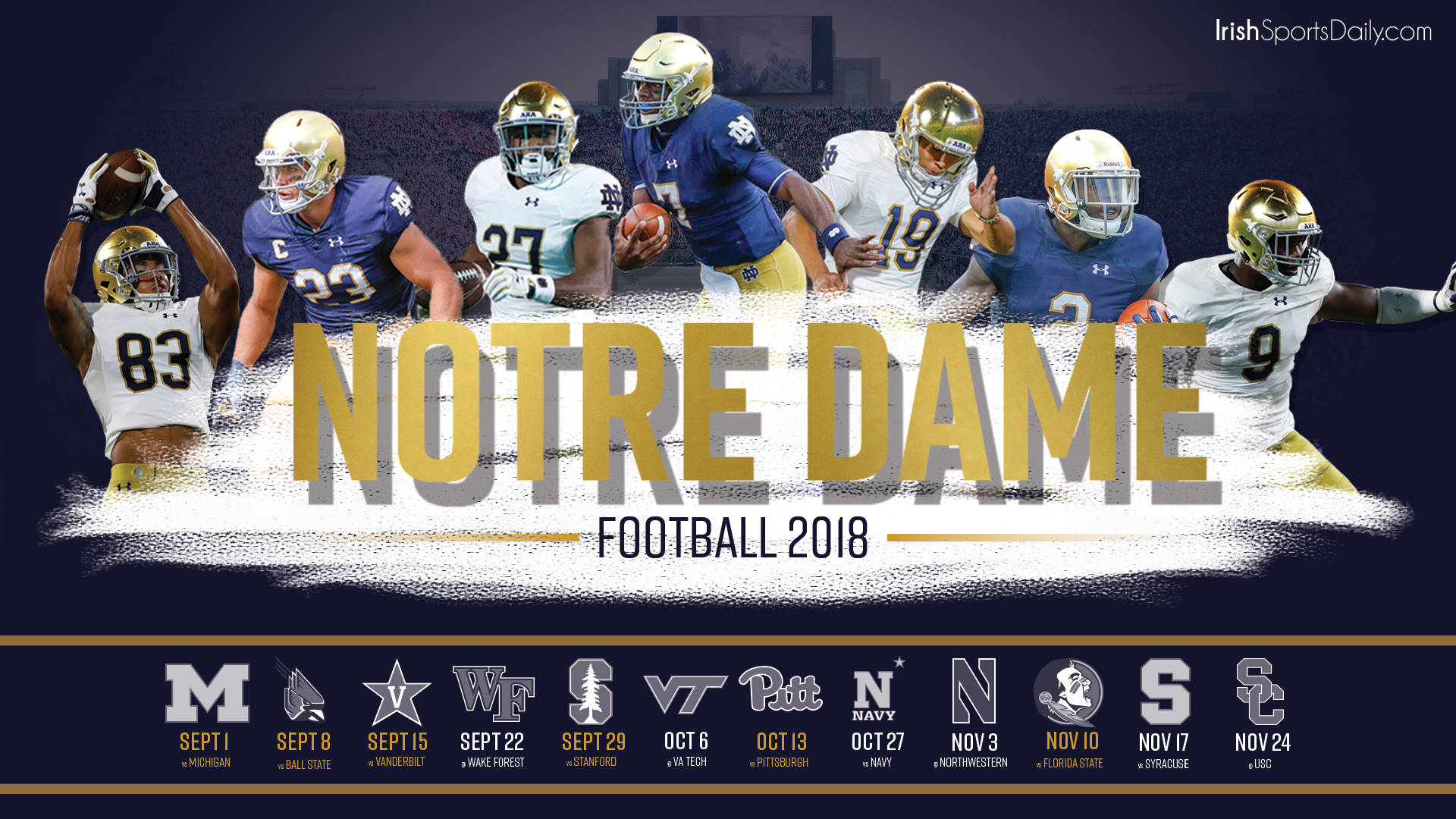 Show Your Fighting Irish Spirit And Support Notre Dame Football! Background