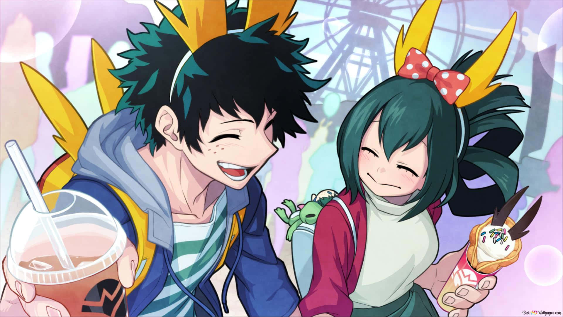 Show Your Love For My Hero Academia And Embrace Your Inner Kawaii Deku Background