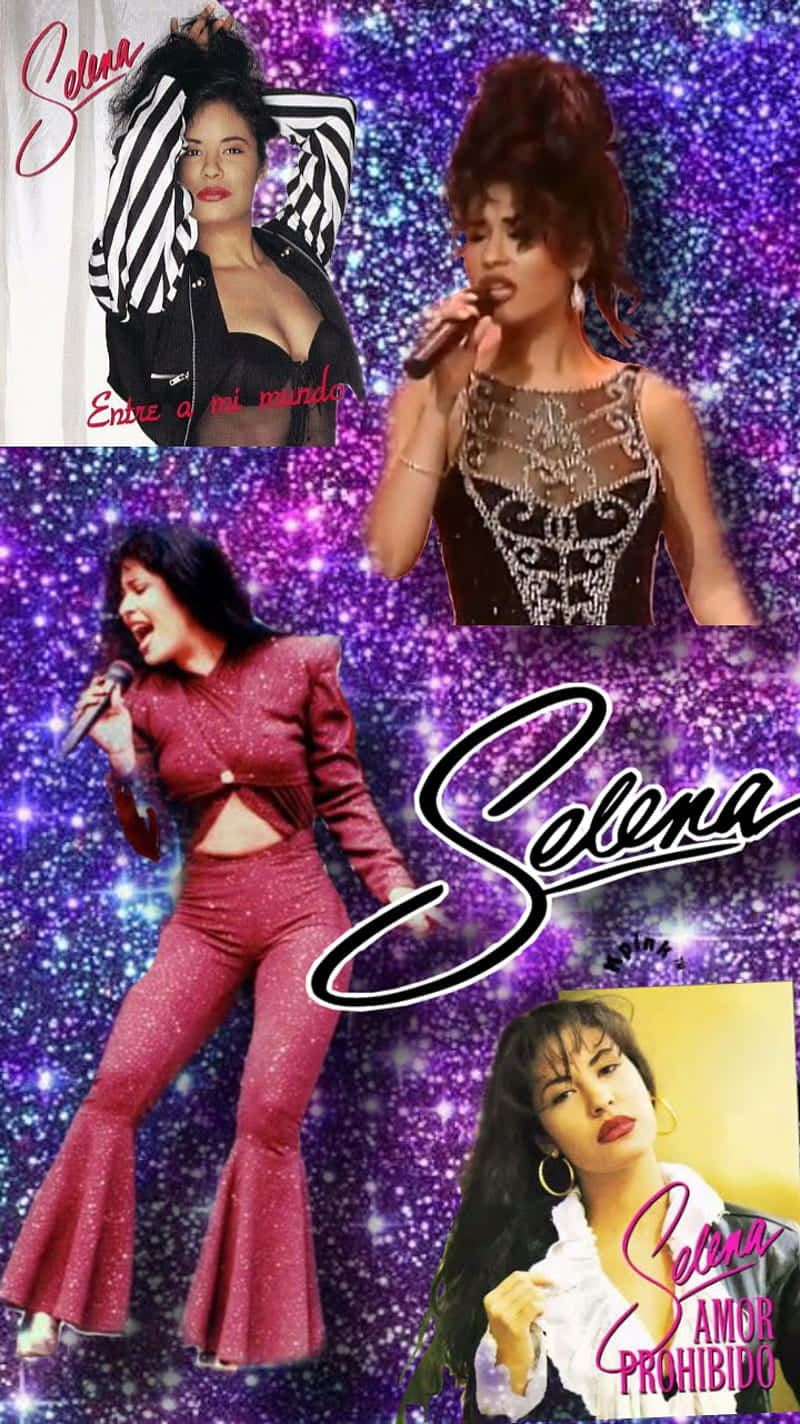 Show Your Love For Selena Quintanilla With This Stylish Iphone Design Featuring Her Iconic Portrait. Background