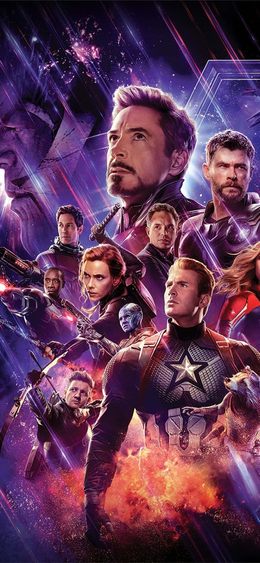 Show Your Love For The Avengers With This Illuminating Superhero Phone Wallpaper