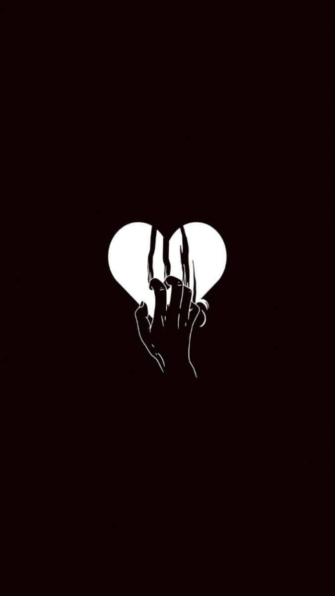 Show Your Love With A Black Heart Background