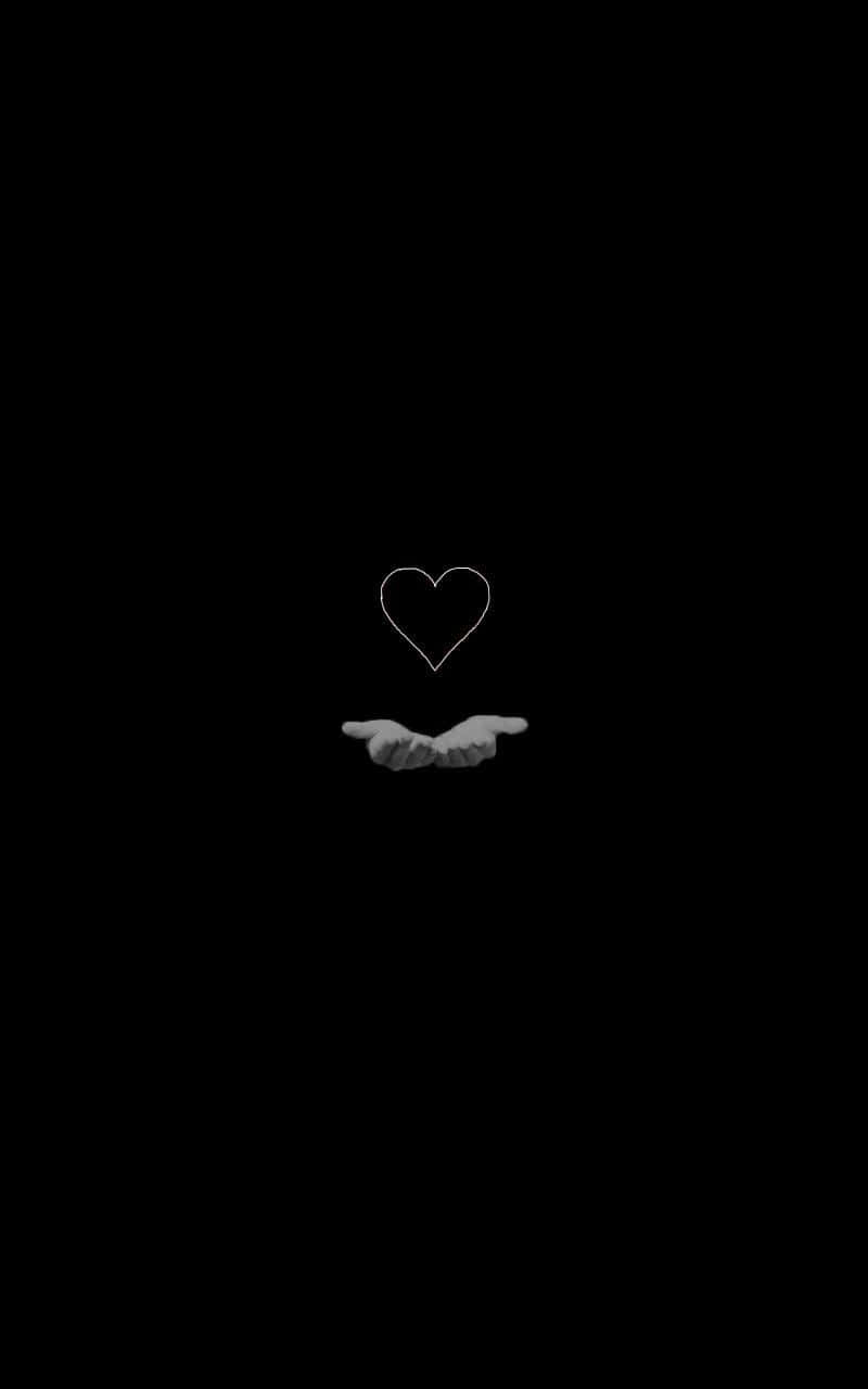 Show Your Love With This Aesthetic Black Heart Background