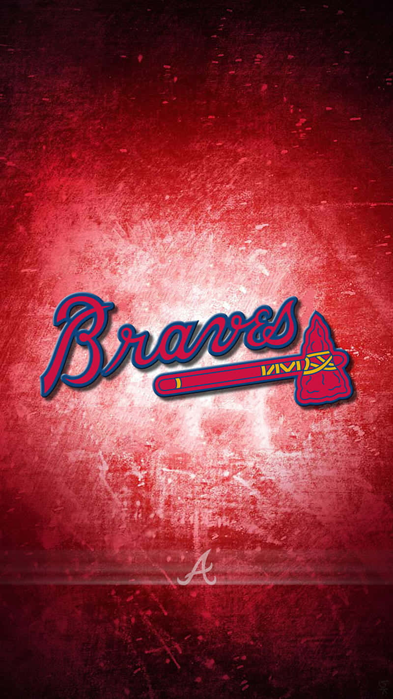 Show Your Loyalty With The Iconic Atlanta Braves Logo On Your Iphone Background