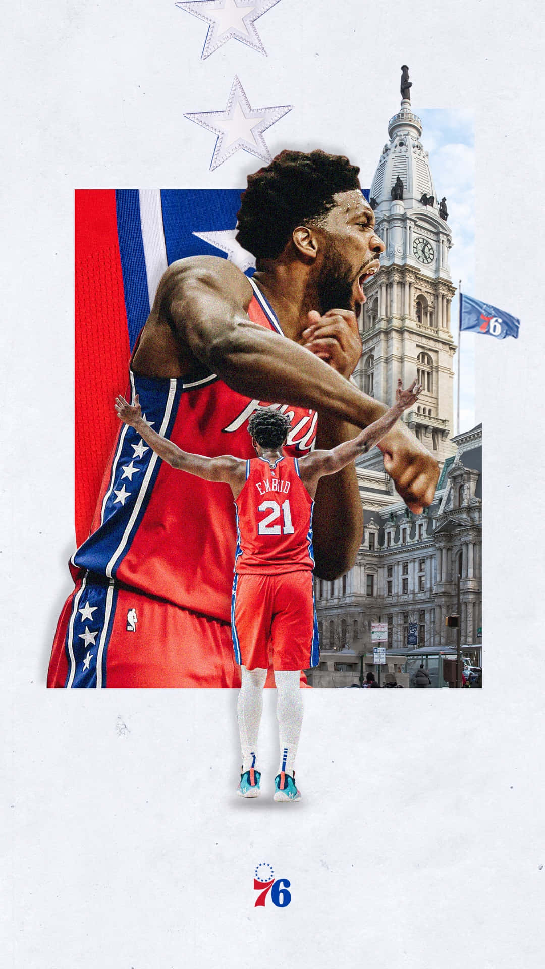 Show Your Philadelphia 76ers Team Spirit With This Exclusive Team-branded Iphone Background
