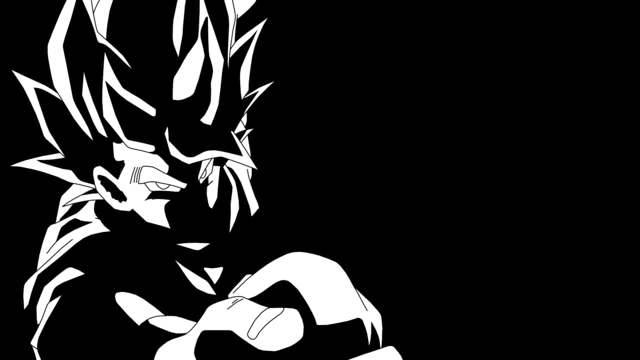 Show Your Power With Super Saiyan Level With Dragon Ball Black And White Background