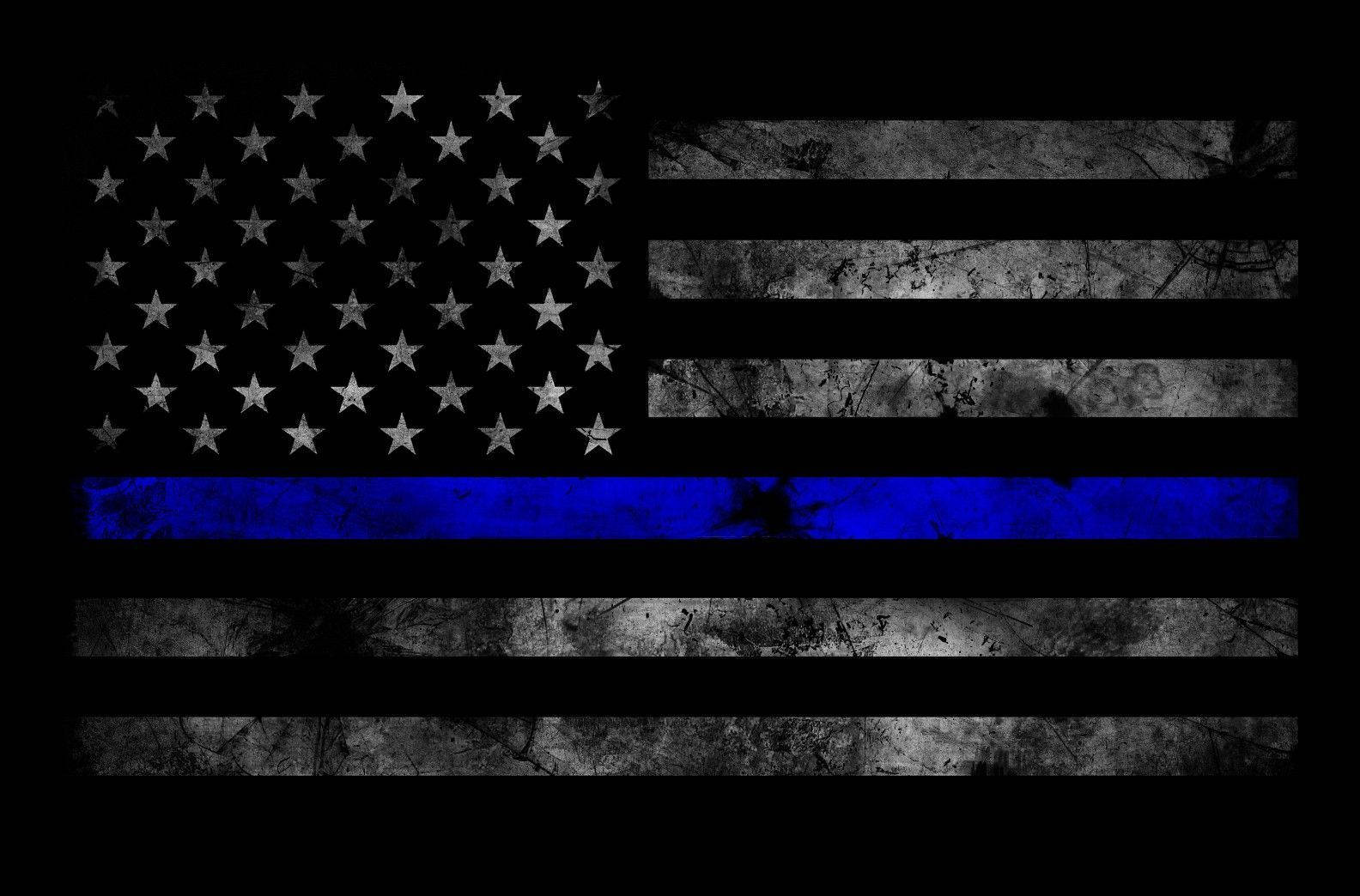Show Your Support For Law Enforcement With This Thin Blue Line Us Flag. Background