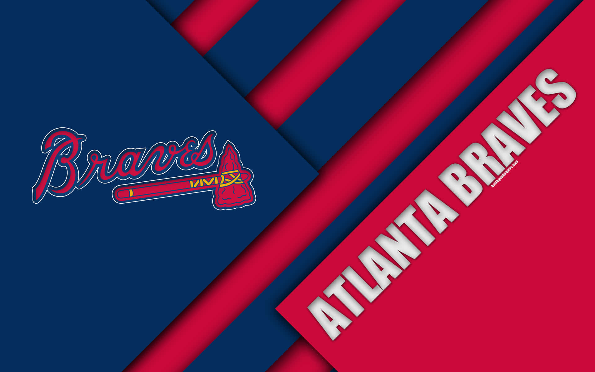 Show Your Support For The Atlanta Braves With This Team Logo Wallpaper. Background