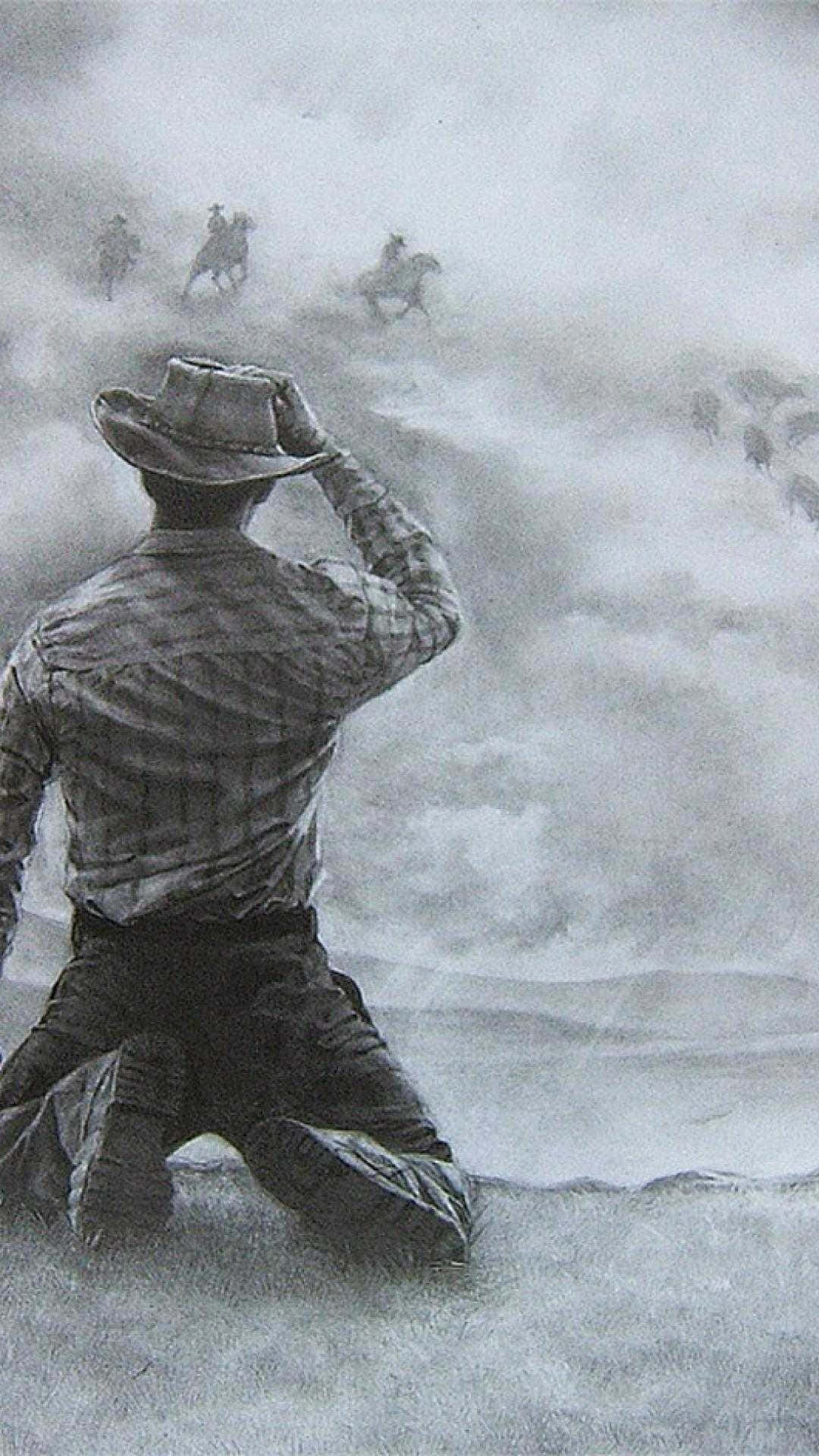 Show Your Wild West Spirit With The Cowboy Iphone Background