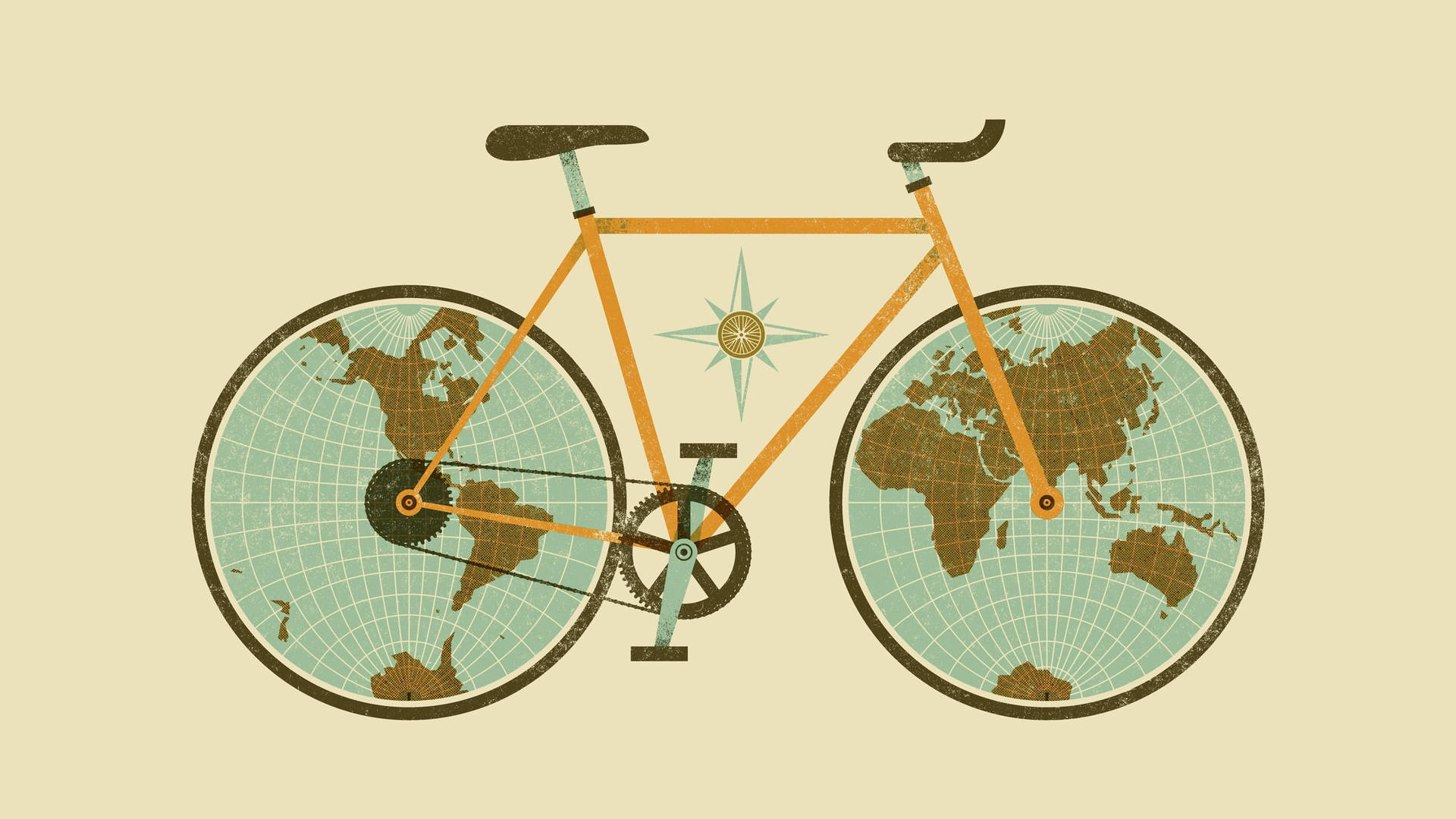 Showcasing Global Cycling - World Map Cyclo-desktop Background