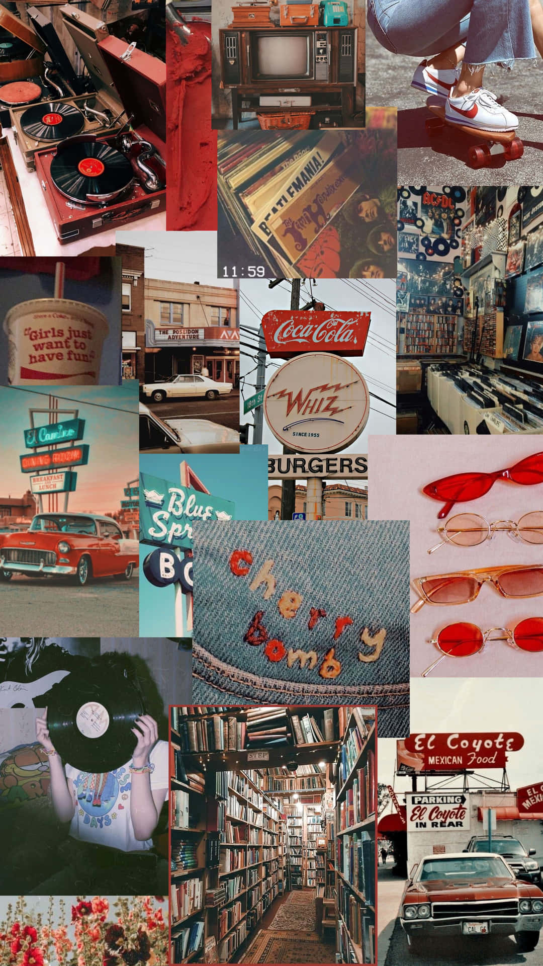 Showcasing Her Unique Style, This Vintage Girl Radiates A Soft Aesthetic. Background
