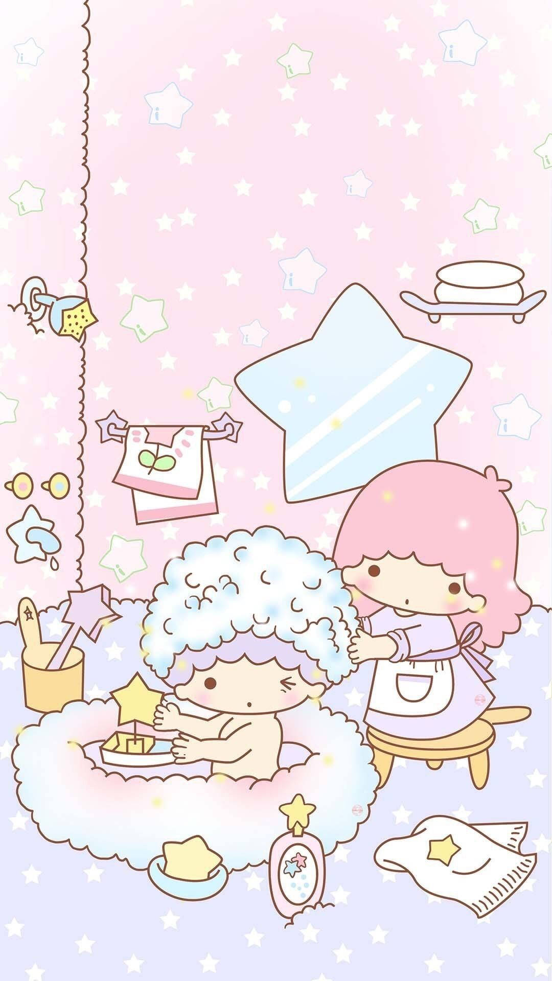 Showering Little Twin Stars Background