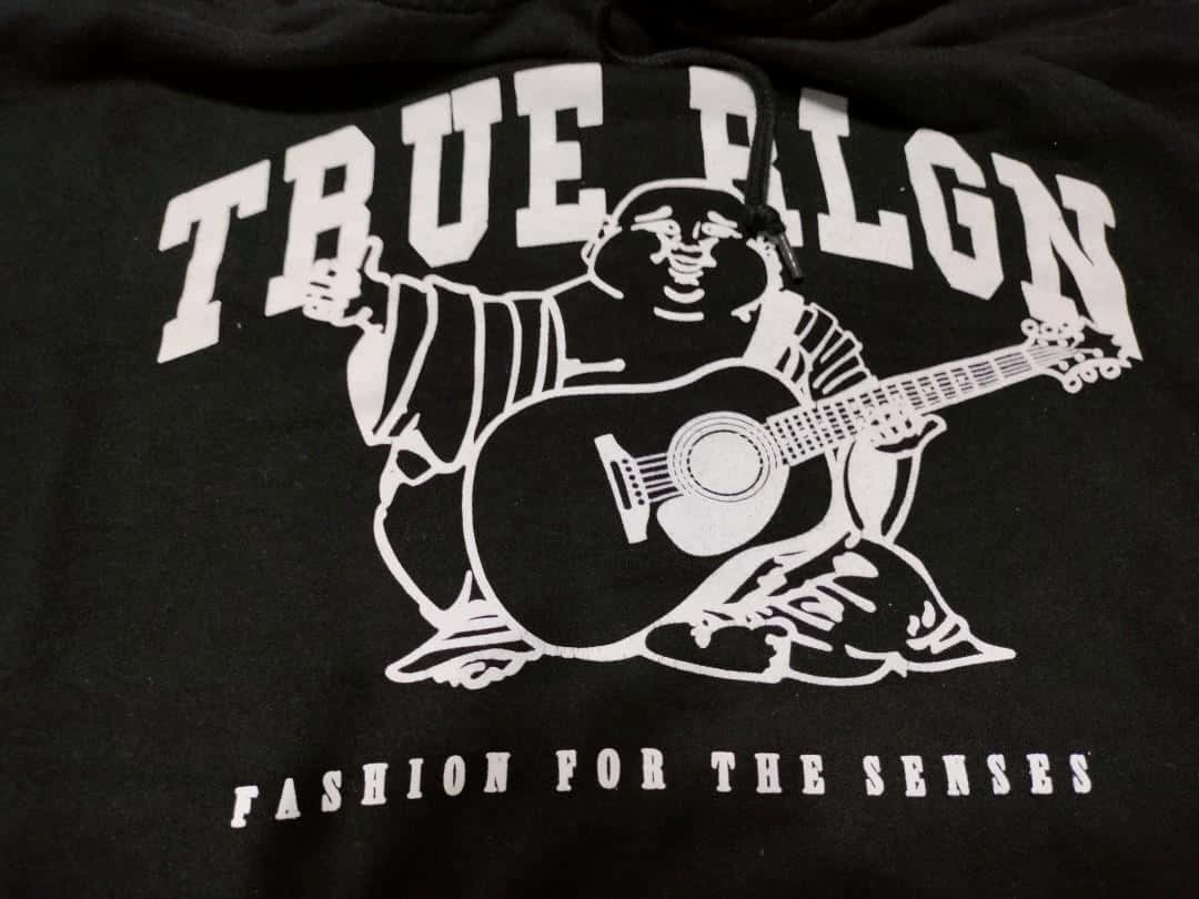 Showing Appreciation For Quality Denim, True Religion Brings Its Classic Logo To The Forefront With Its Distressed Finish. Background