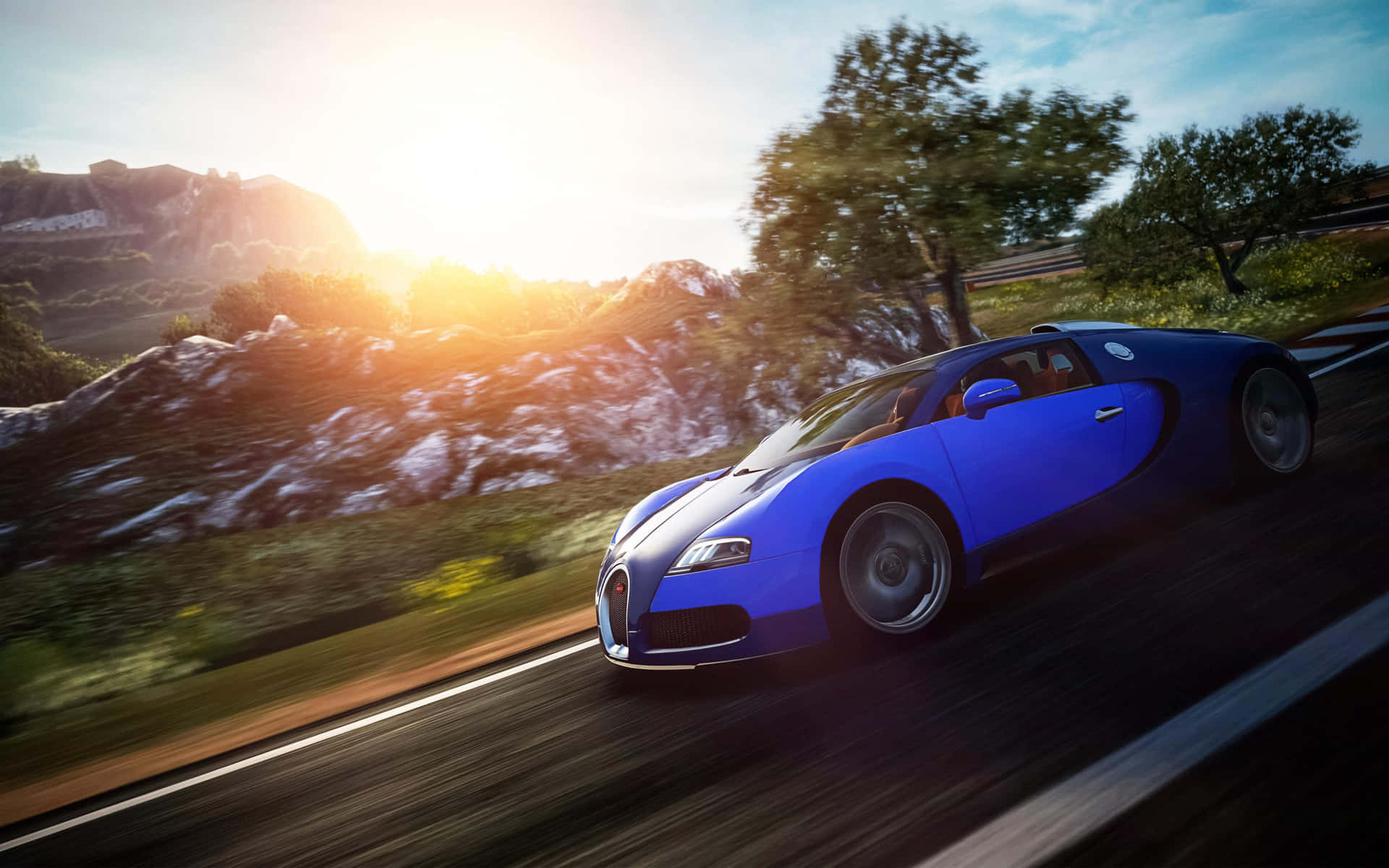 Showstopping Luminescent Neon Bugatti Background