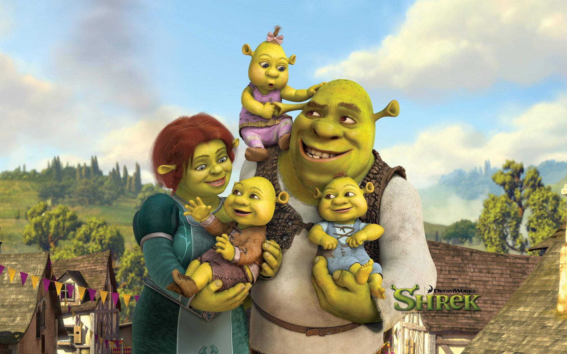 Shrek 4k Family Photo Background