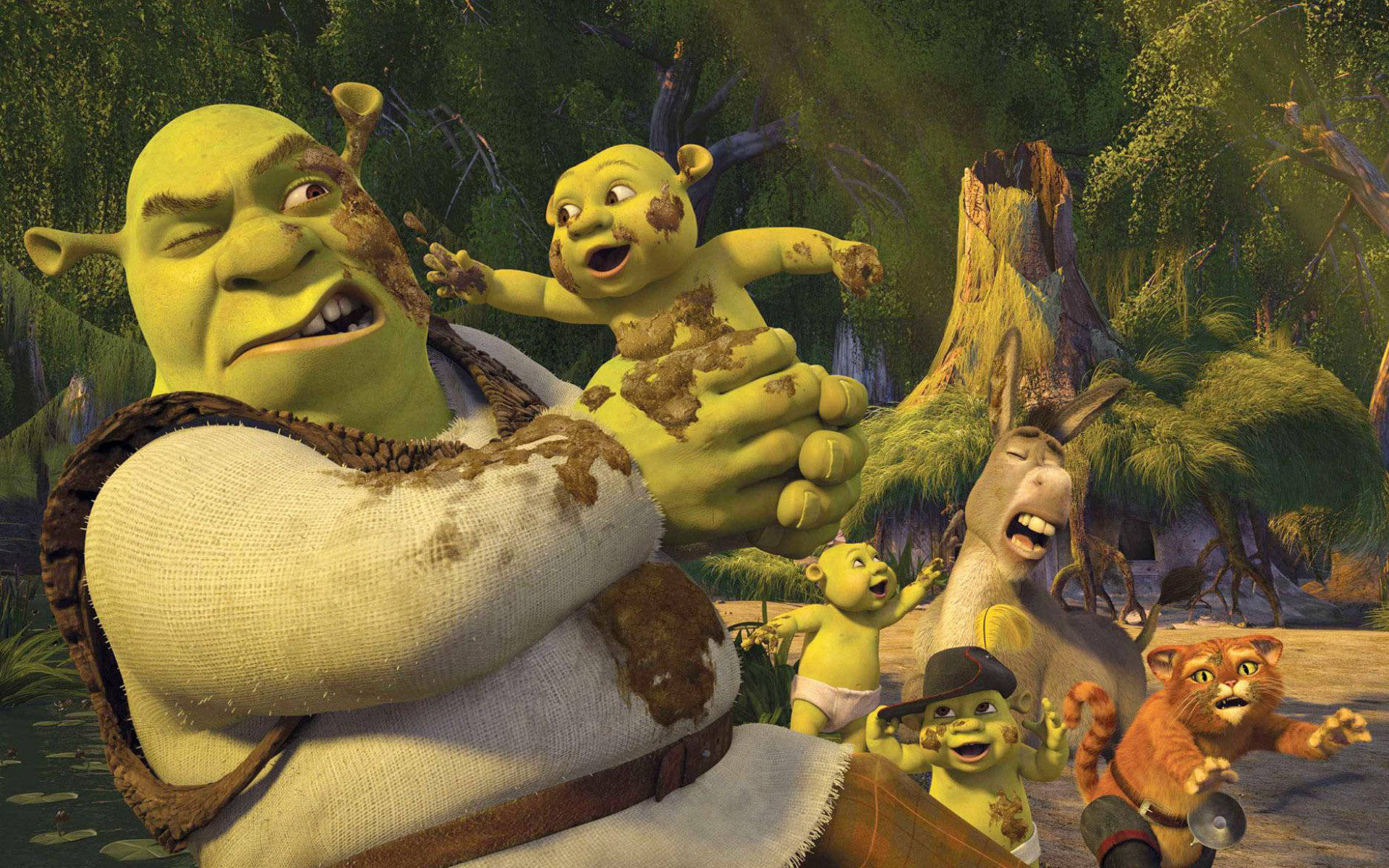 Shrek 4k Shrek Babies Background