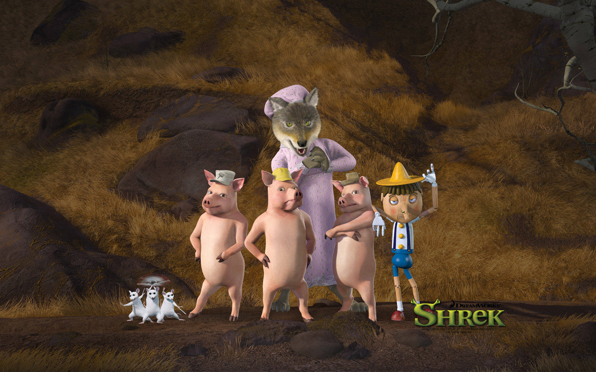 Shrek 4k Side Characters Background