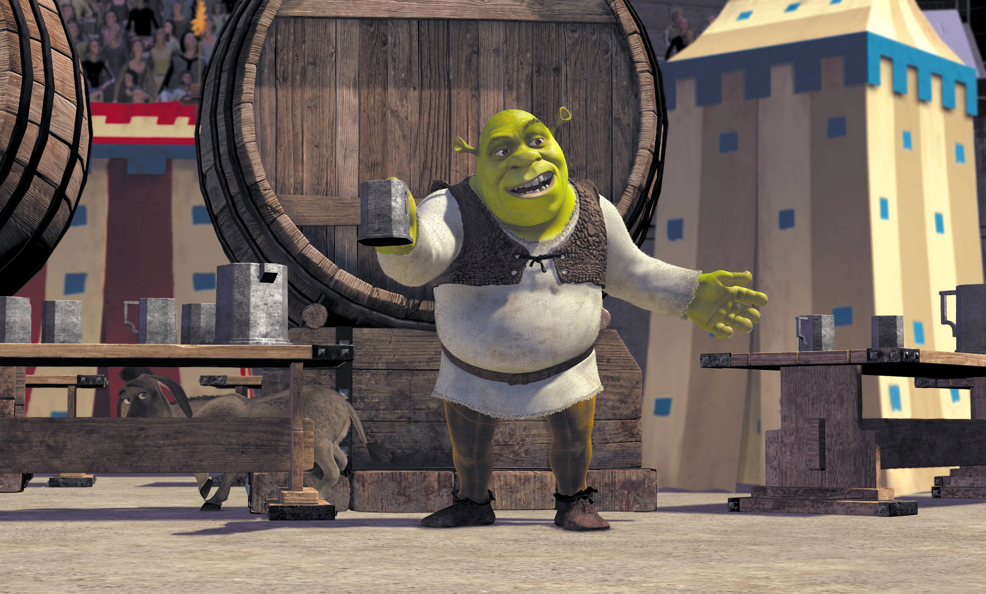 Shrek 4k With A Pint Of Beer Background