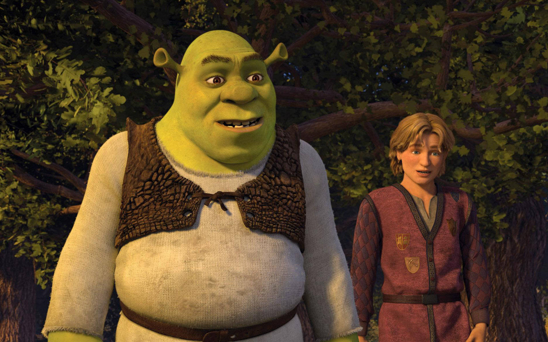 Shrek And Arthur Pendragon In Shrek The Third Background