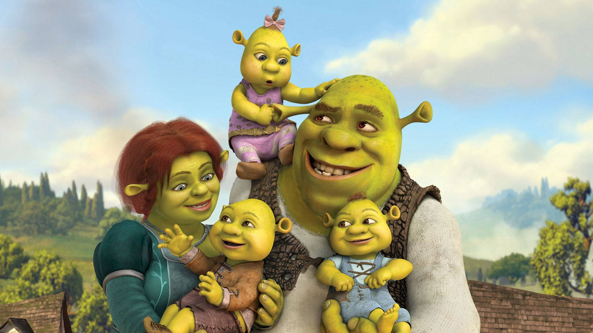 Shrek Forever After Happy Family Background