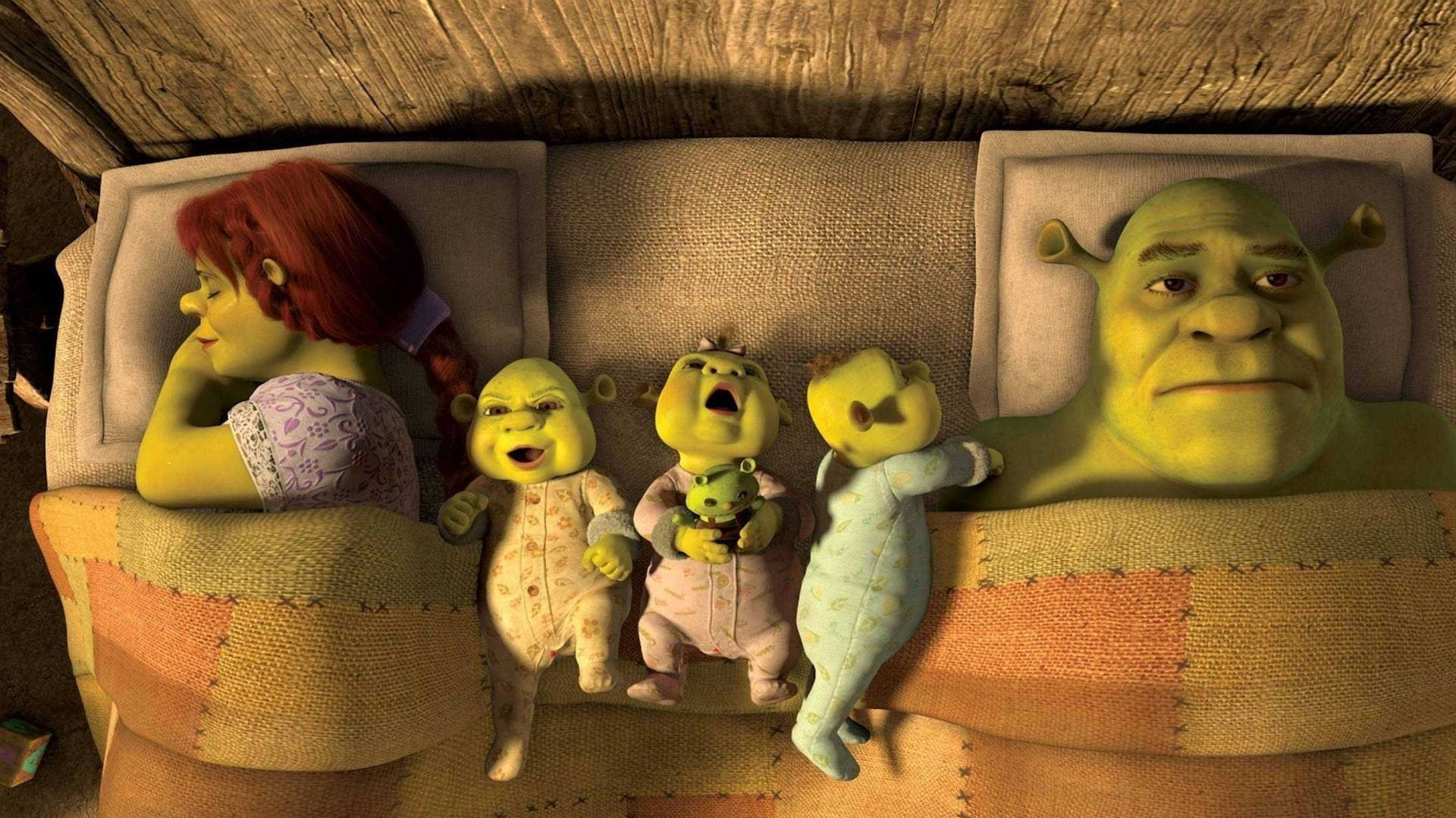 Shrek Forever After Ogre Family Sleeping Background