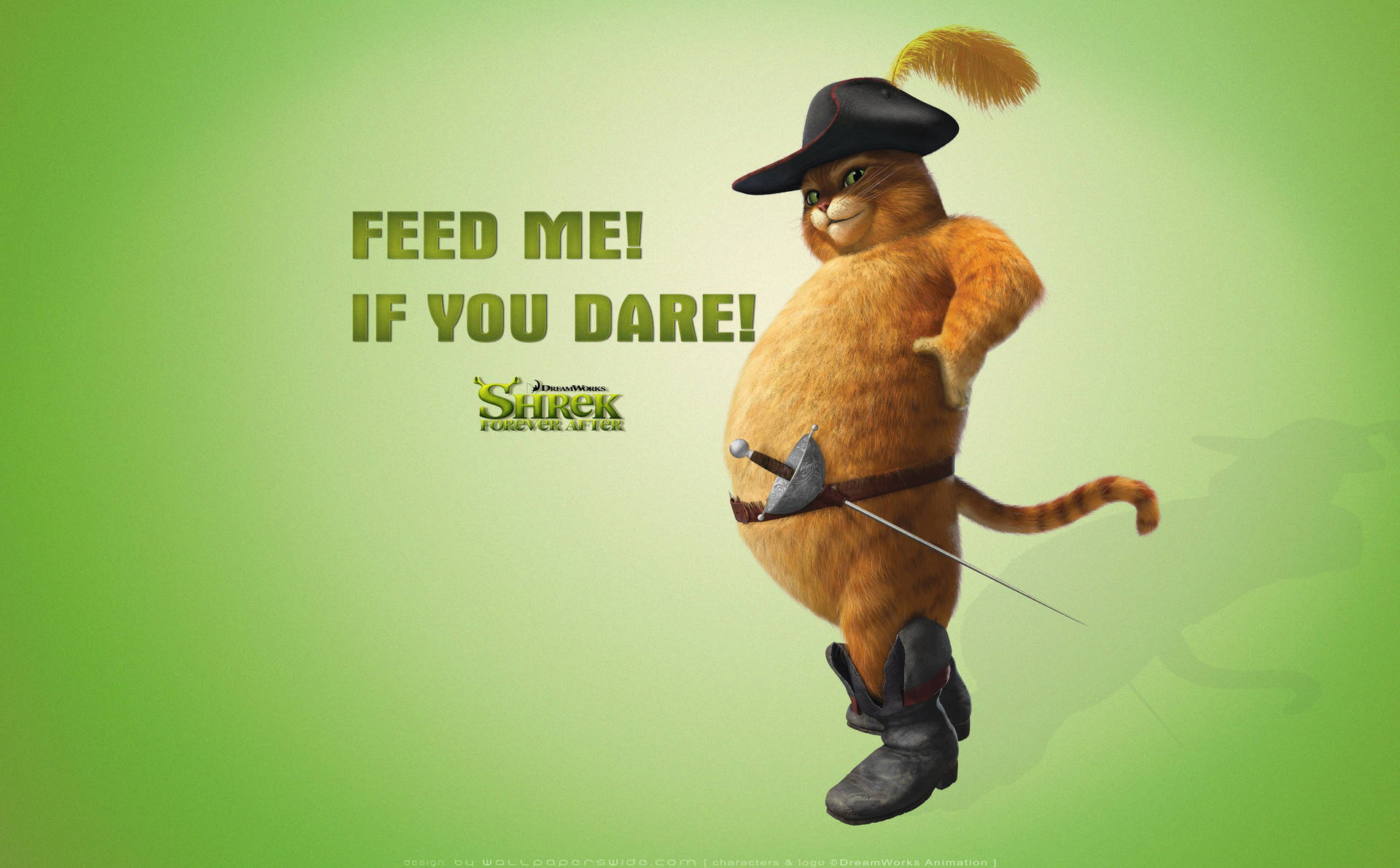 Shrek Forever After Puss In Boots Quote Background