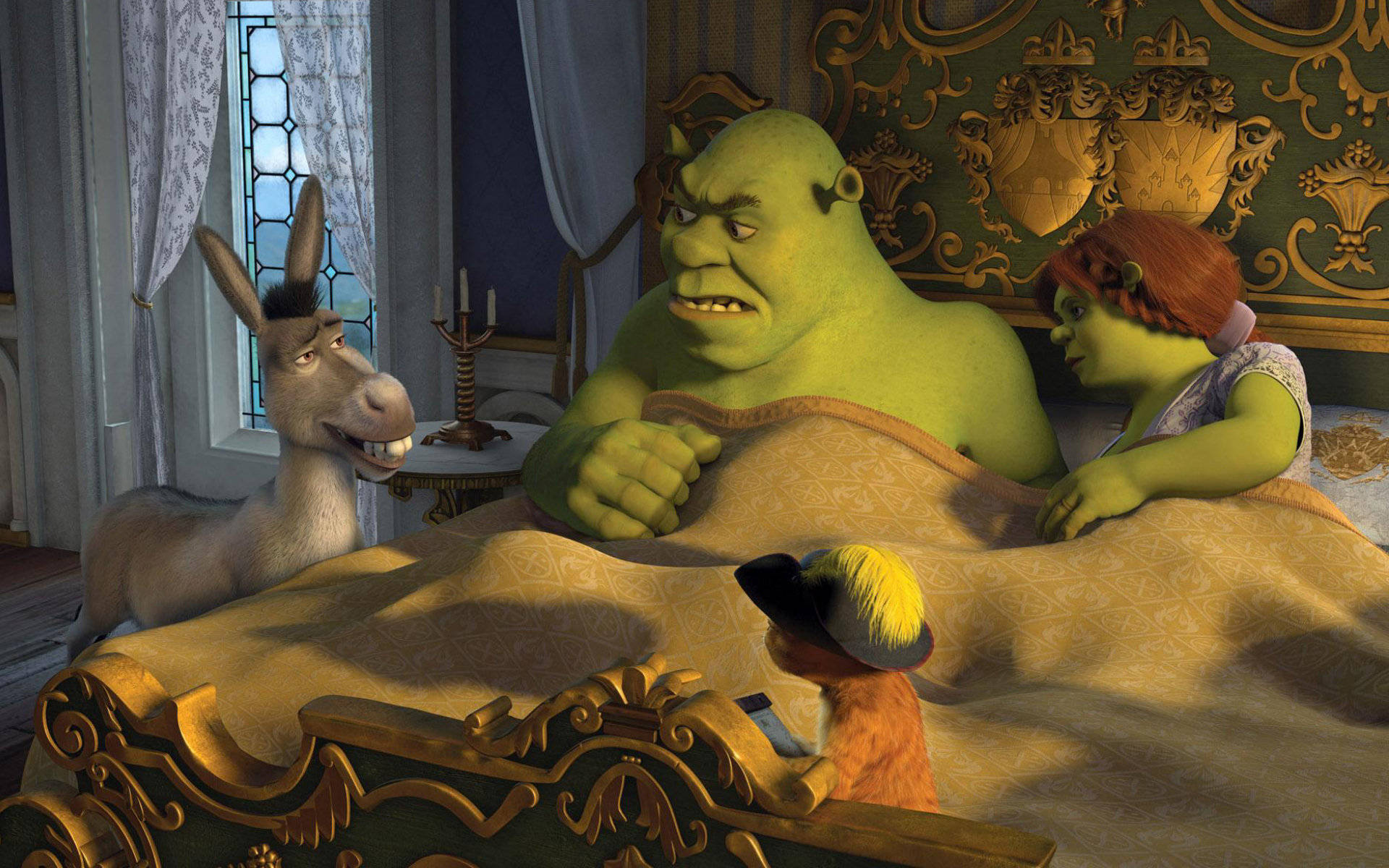 Shrek The Third On Bed With Fiona