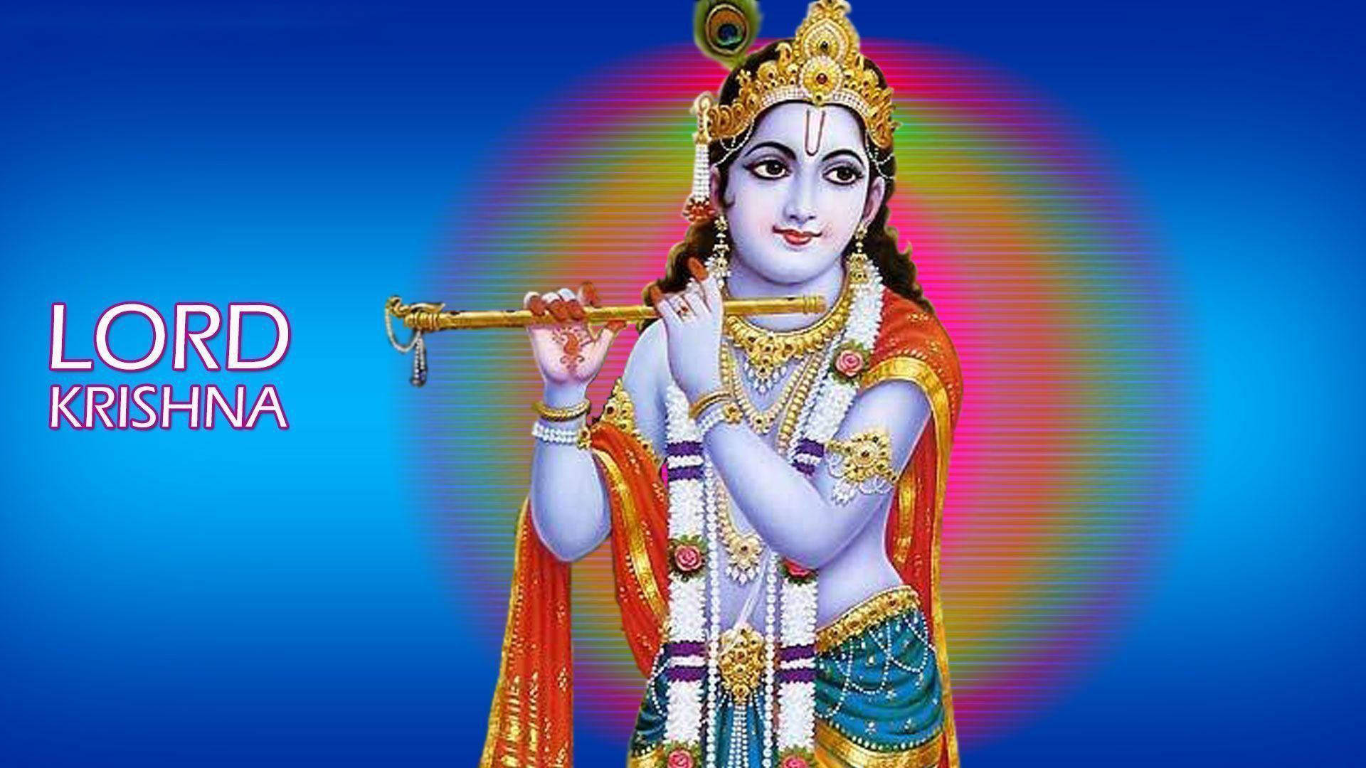 Shri Krishna Against Colorful Circle