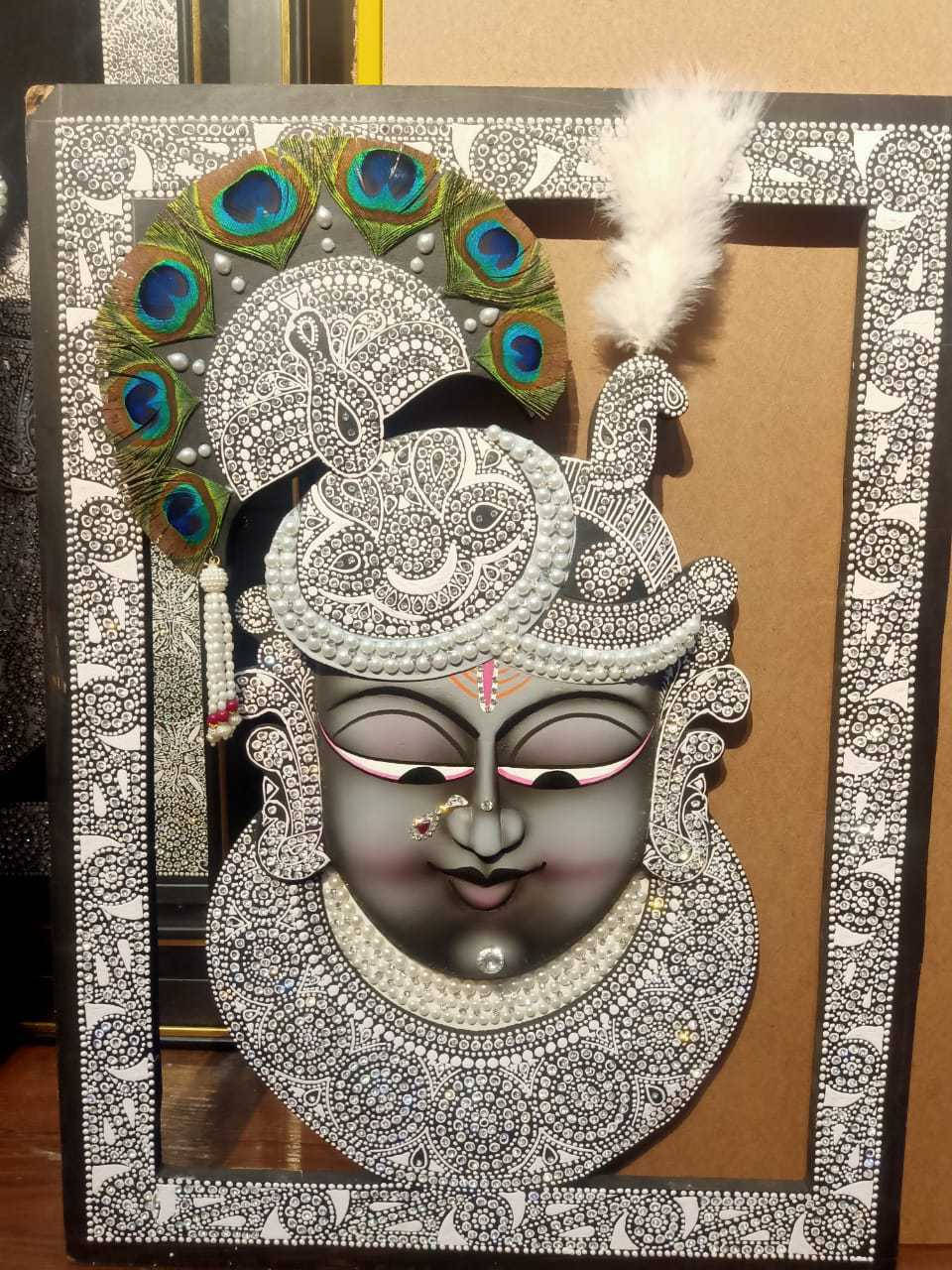 Shrinathji In Silver Frame Background