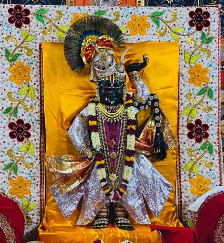 Shrinathji Statue With Embellishments Background