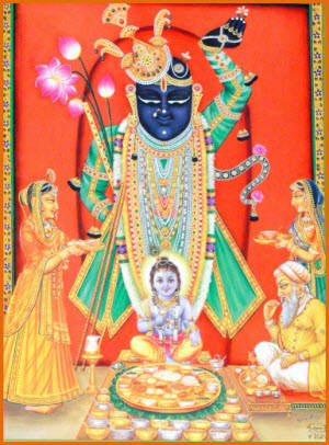 Shrinathji, Yamunaji, And Other Servants Background