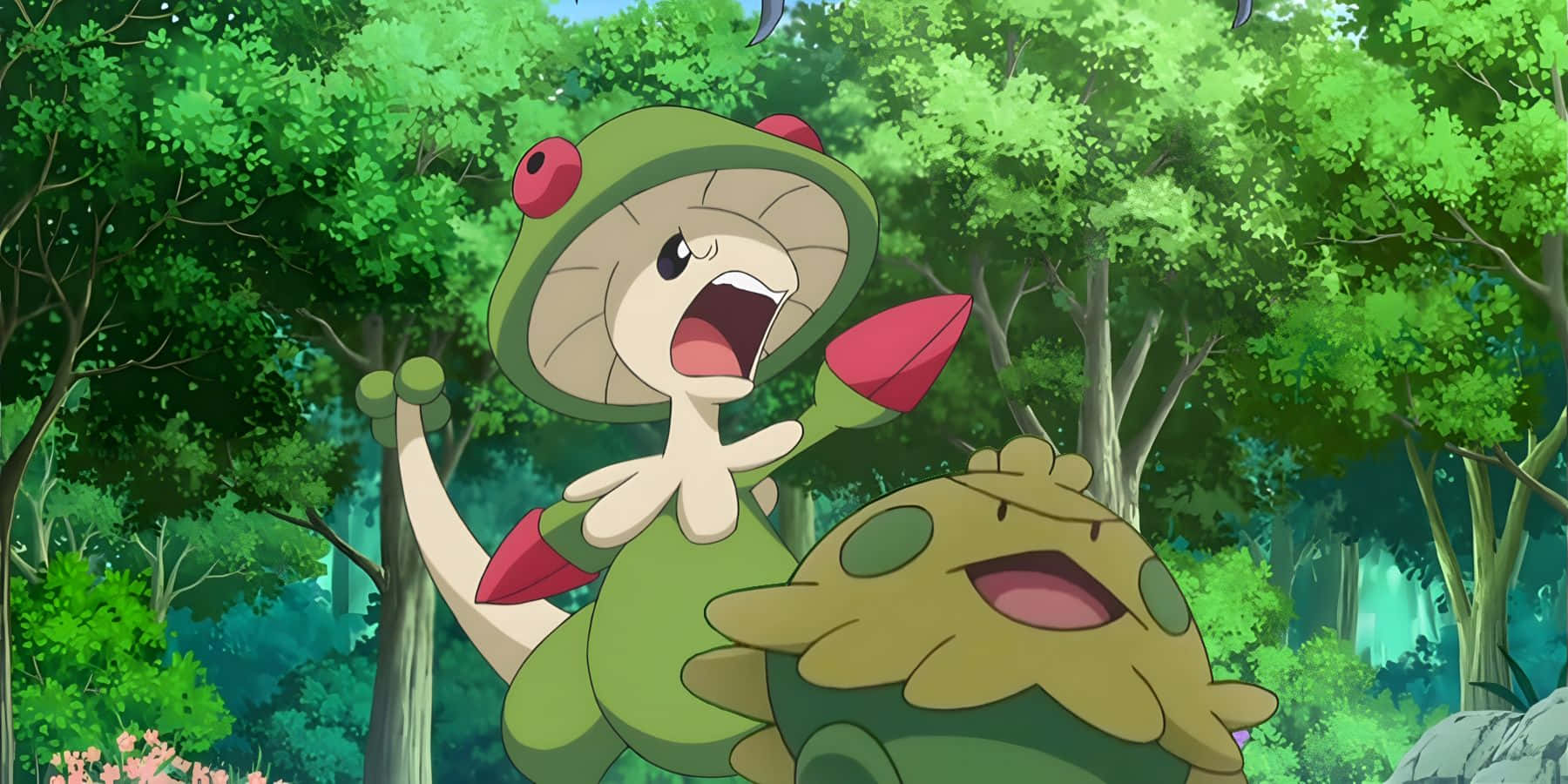 Shroomish Breloom Forest Anime Background