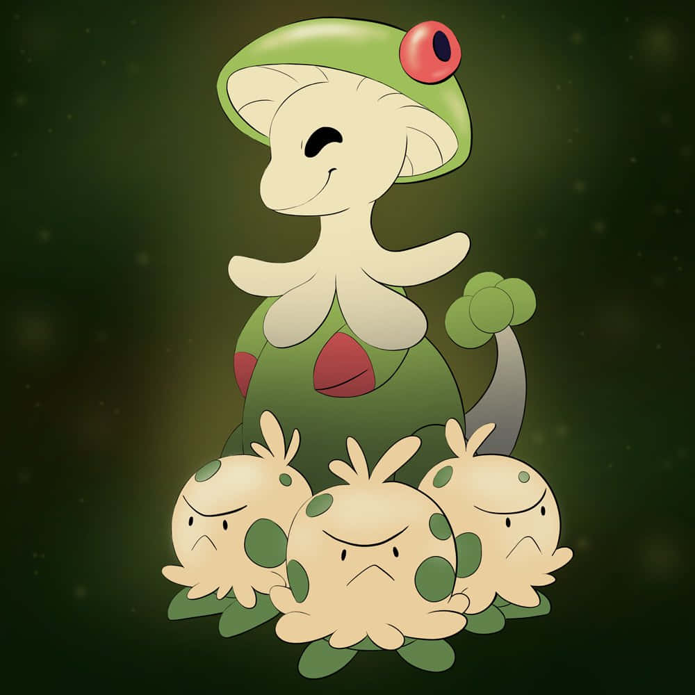 Shroomish Protecting Breloom Background