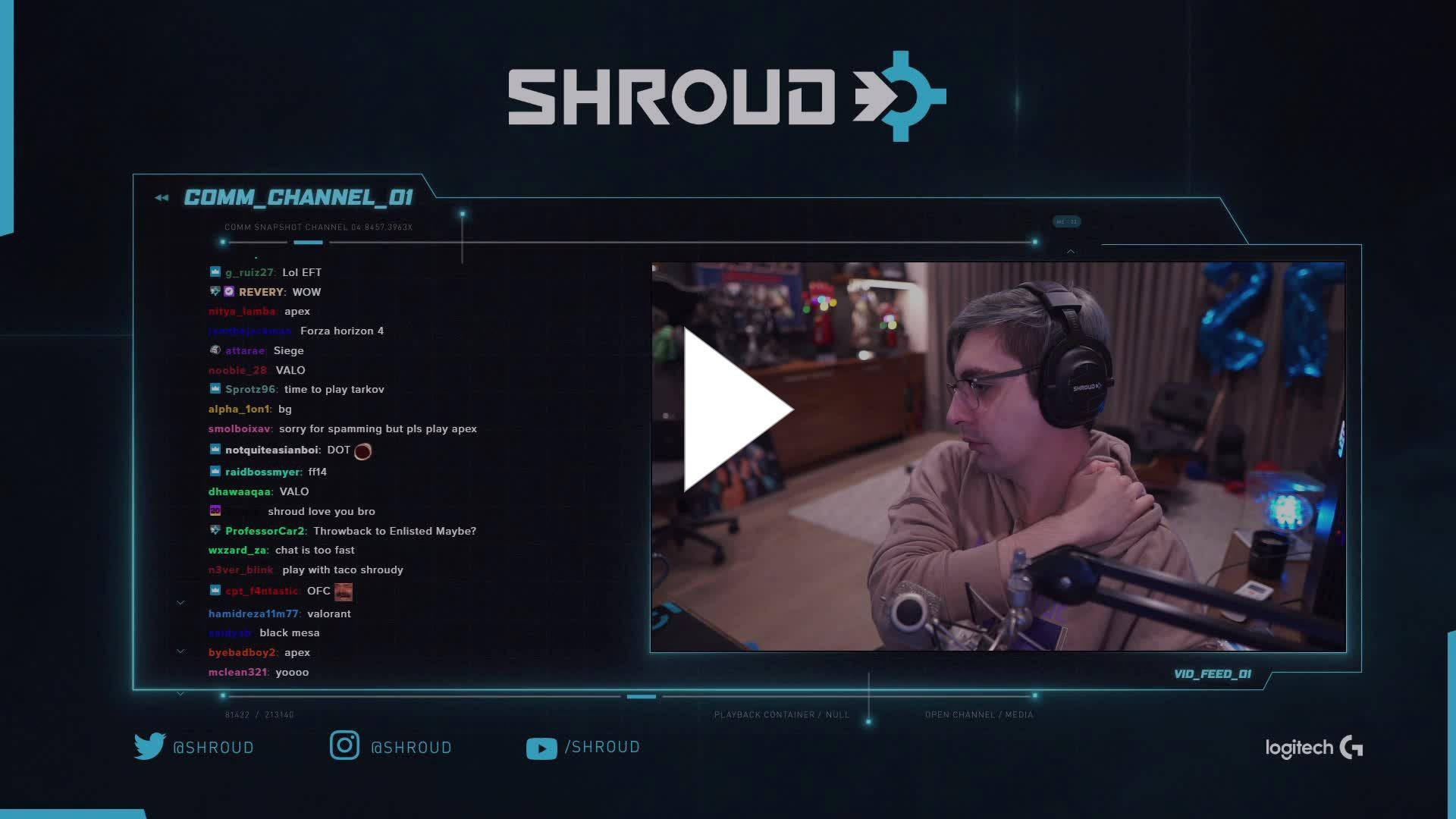 Shroud Live Game Paused Background