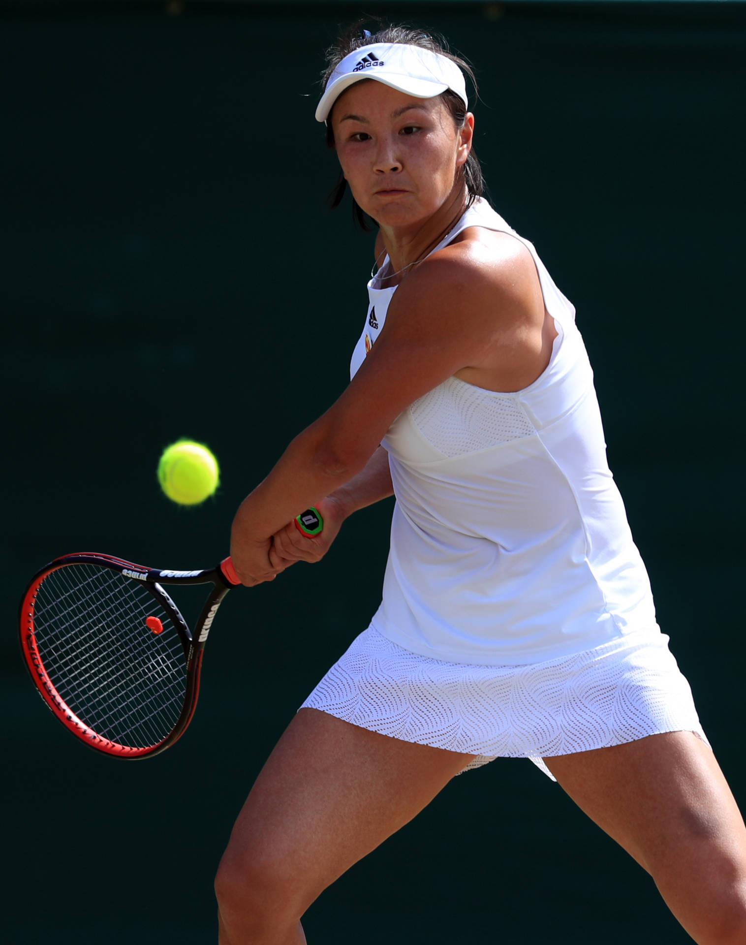 Shuai Peng About To Hit Ball Background