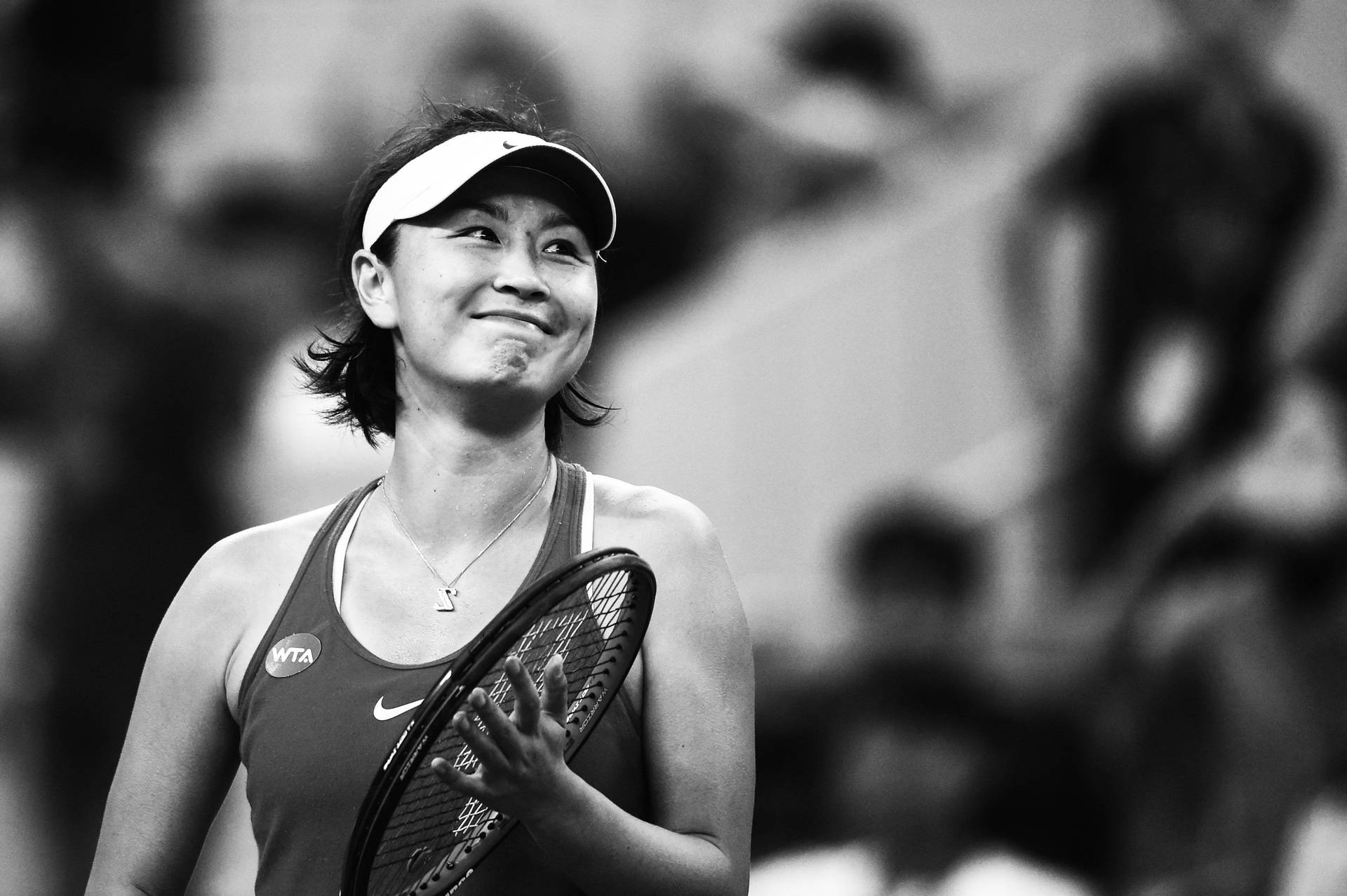 Shuai Peng Conquering The Court In Black And White Background