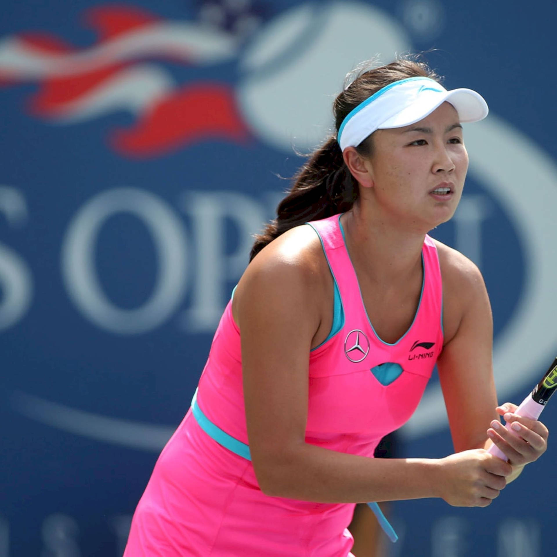 Shuai Peng Neon Pink Tennis Dress Background