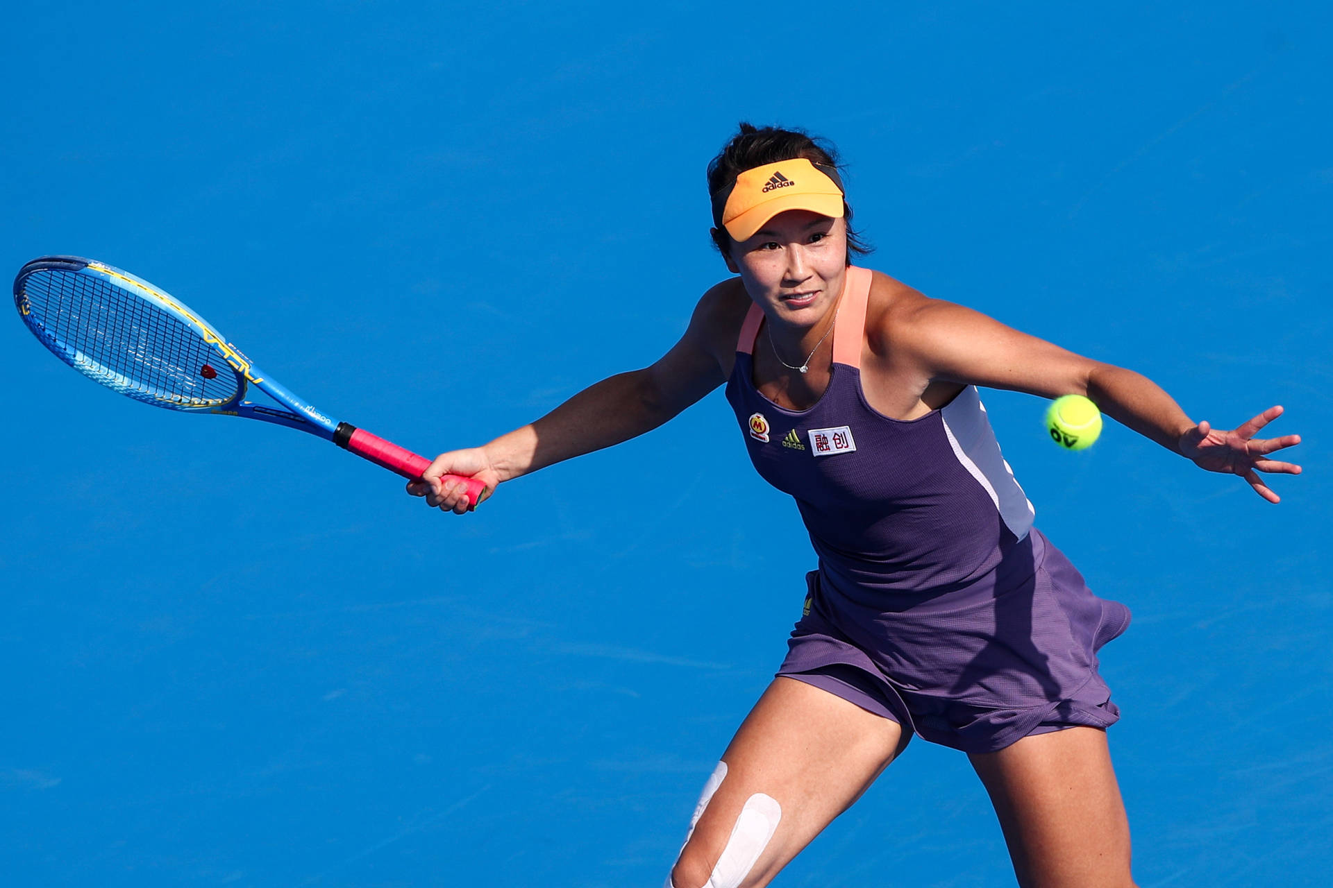 Shuai Peng Playing Tennis Blue