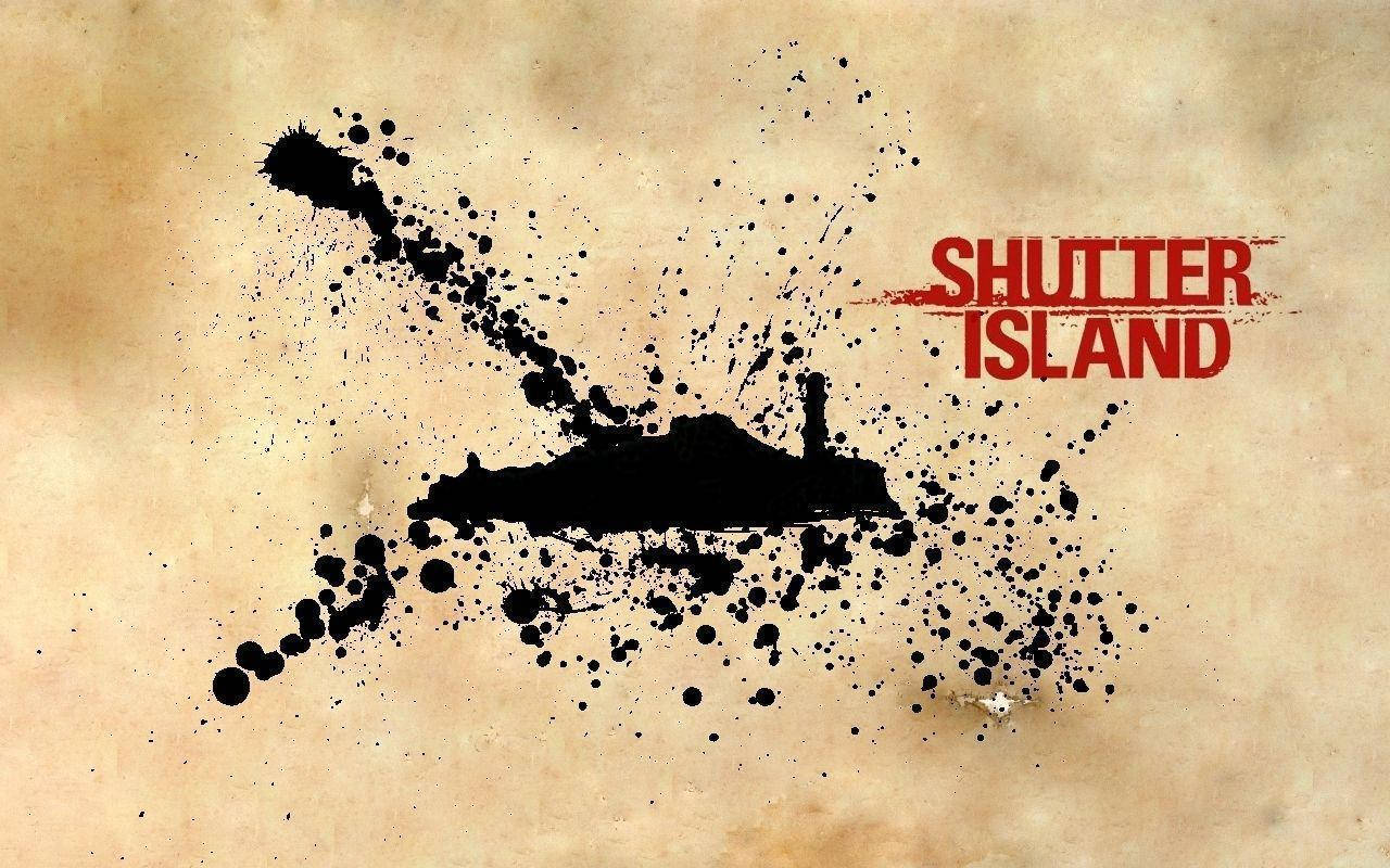 Shutter Island Digital Art Black Blood Stain Background