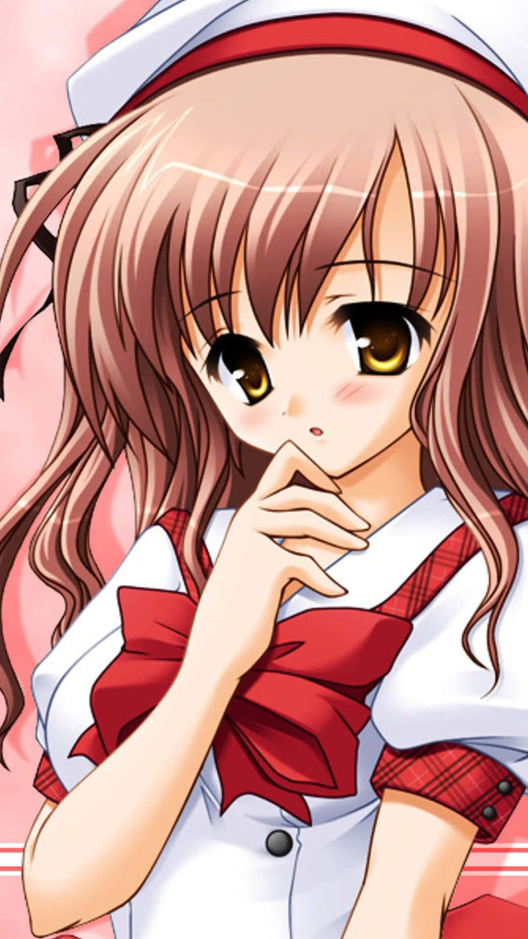 Shy Anime Cartoon Girl Portrait Background