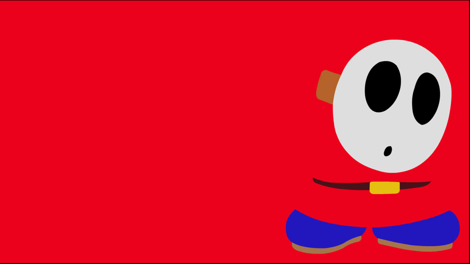 Shy Guy Red Background