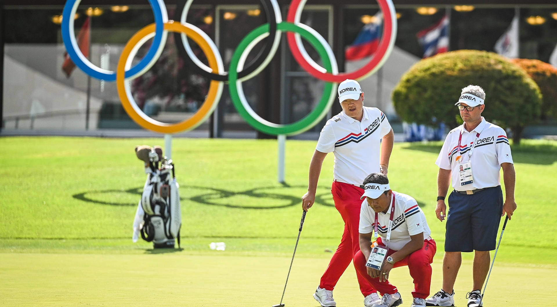 Si Woo Kim, Professional Golfer Of Team Korea, In Action Background