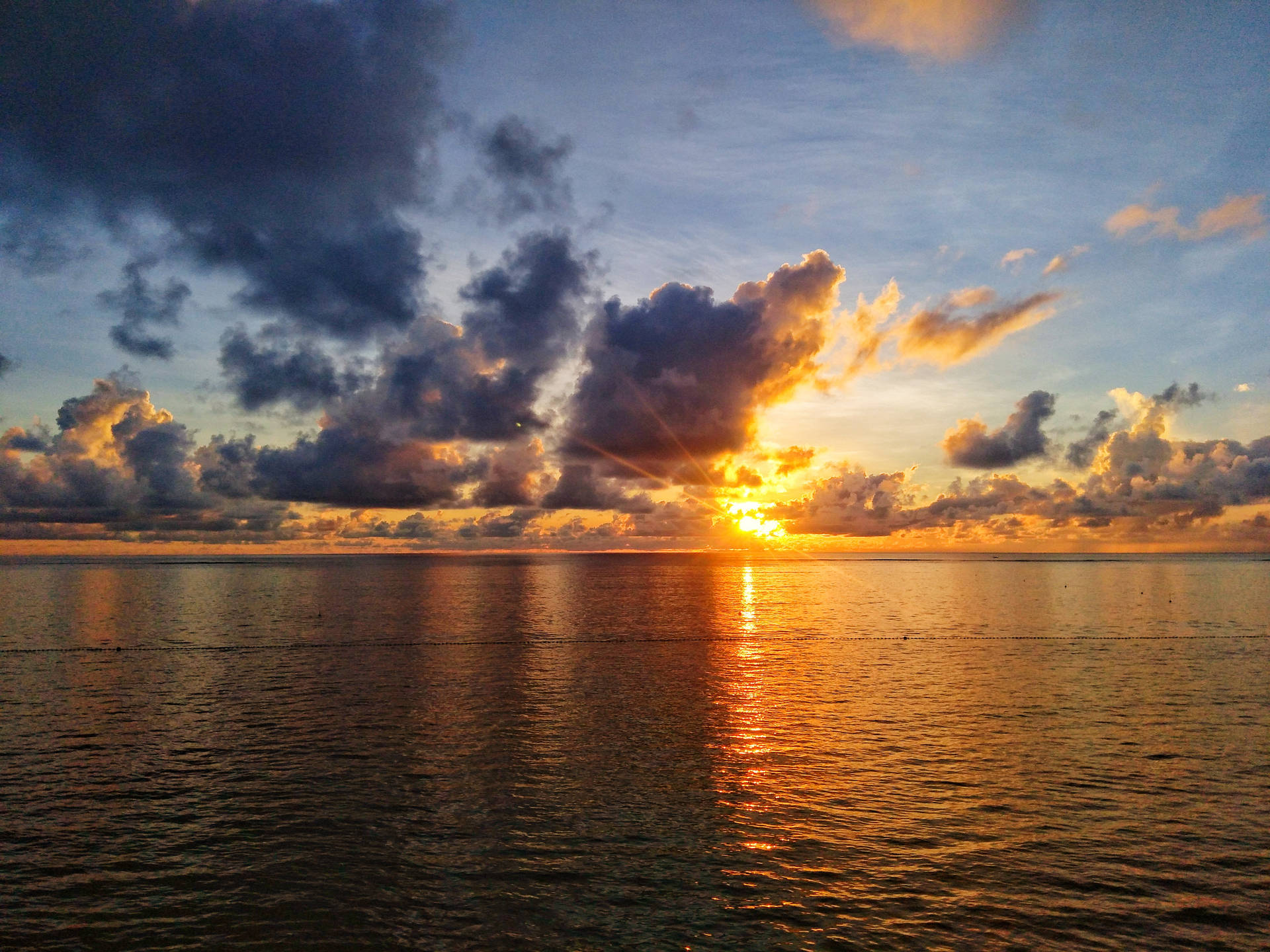 Siargao Island Golden Ocean Sunrise Background