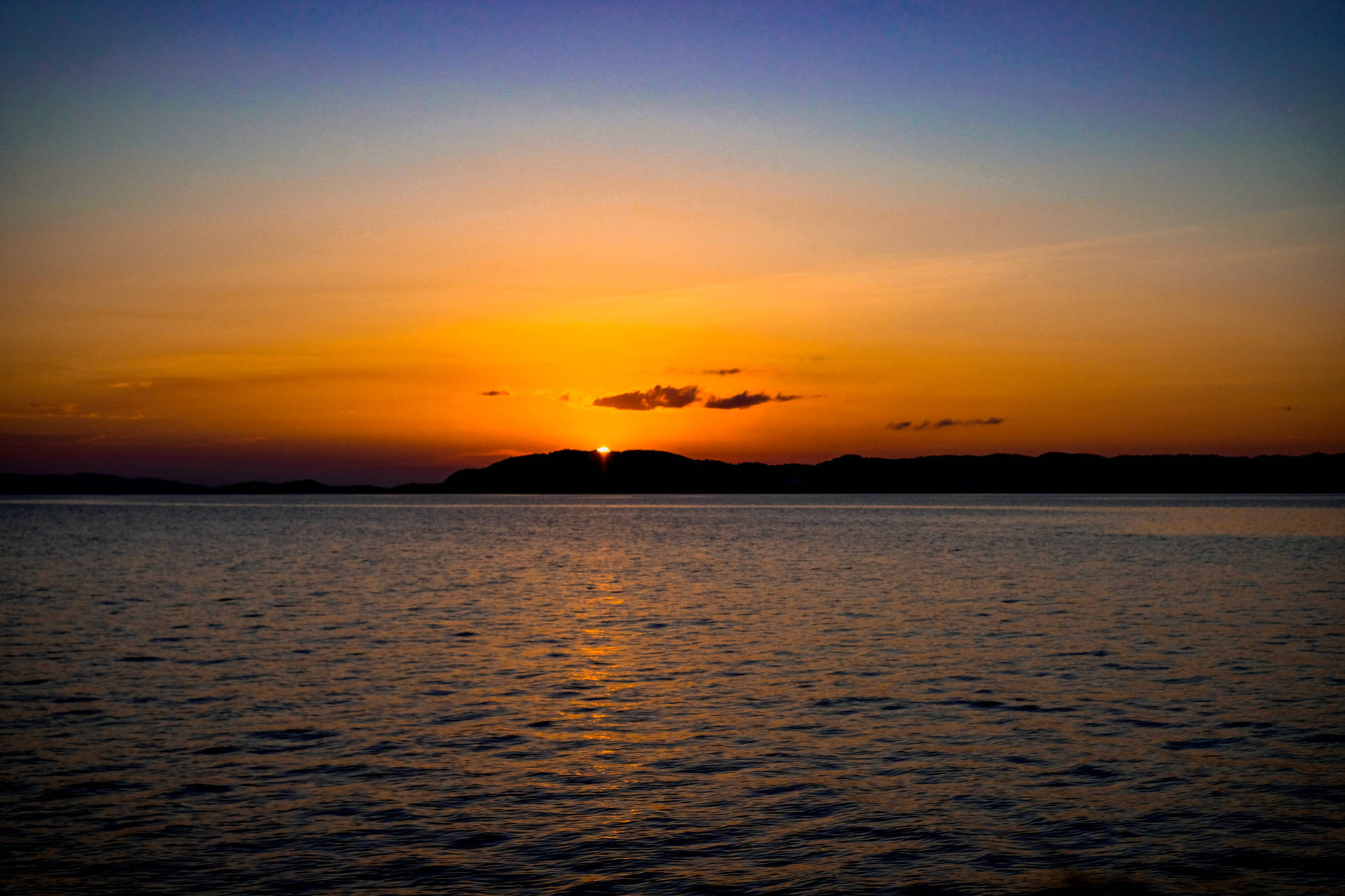 Siargao Island Ocean Sunset Silhouette Background