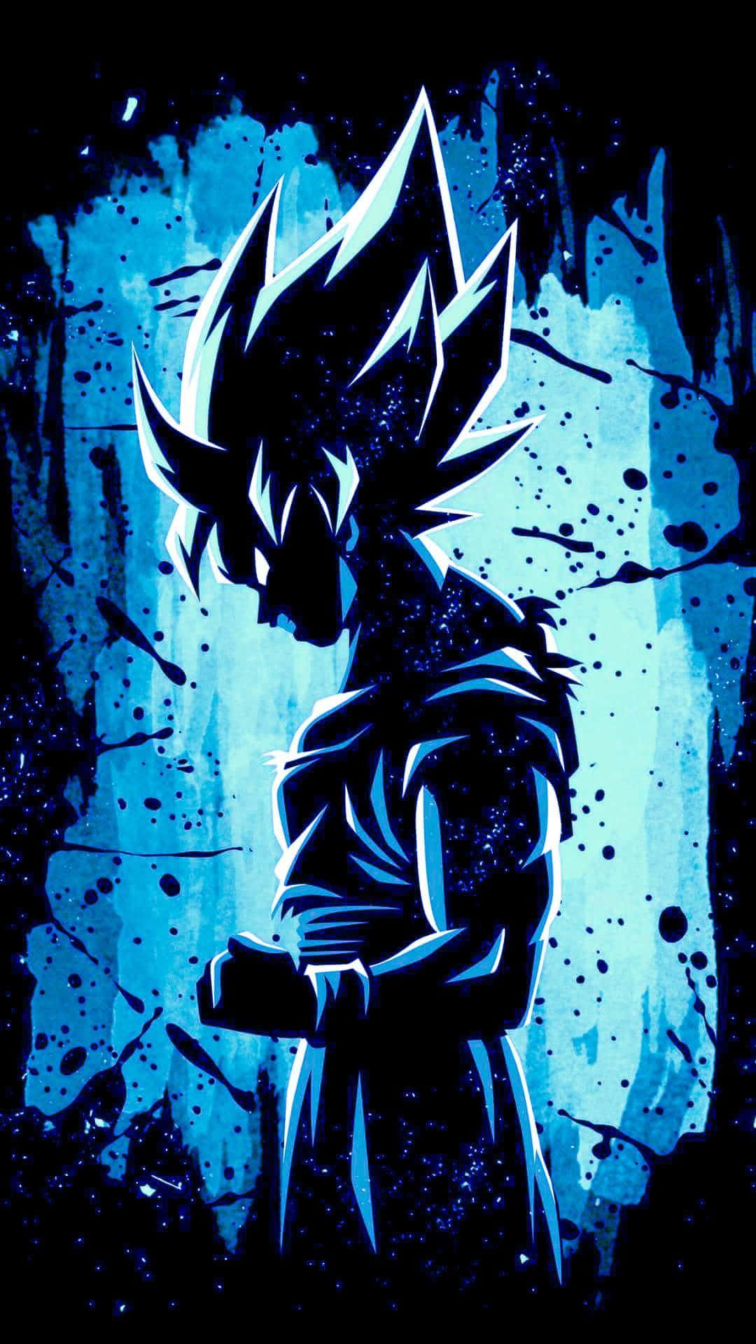 Sick Anime Goku Dragon Ball Z Blue Aesthetic Background