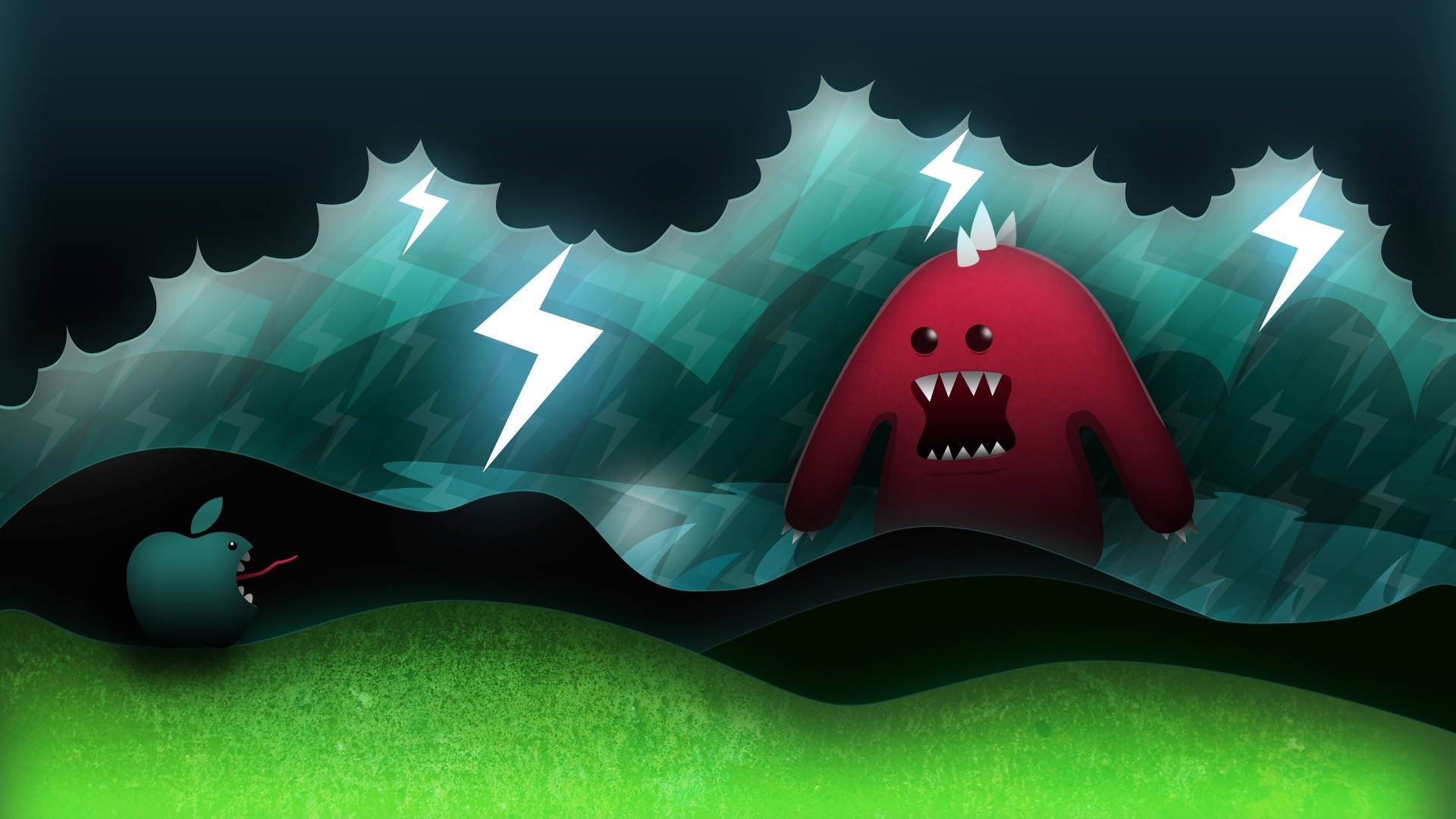 Sick Monster Thunderstorm Background