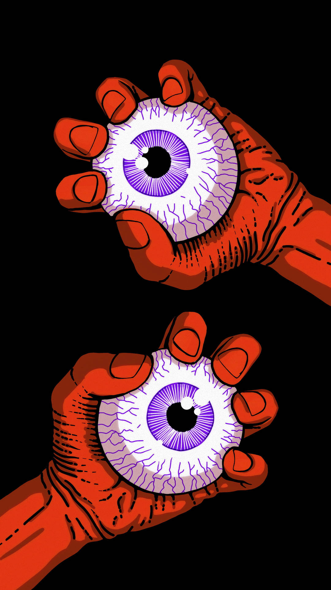 Sick Phone Hands And Eyeball Background