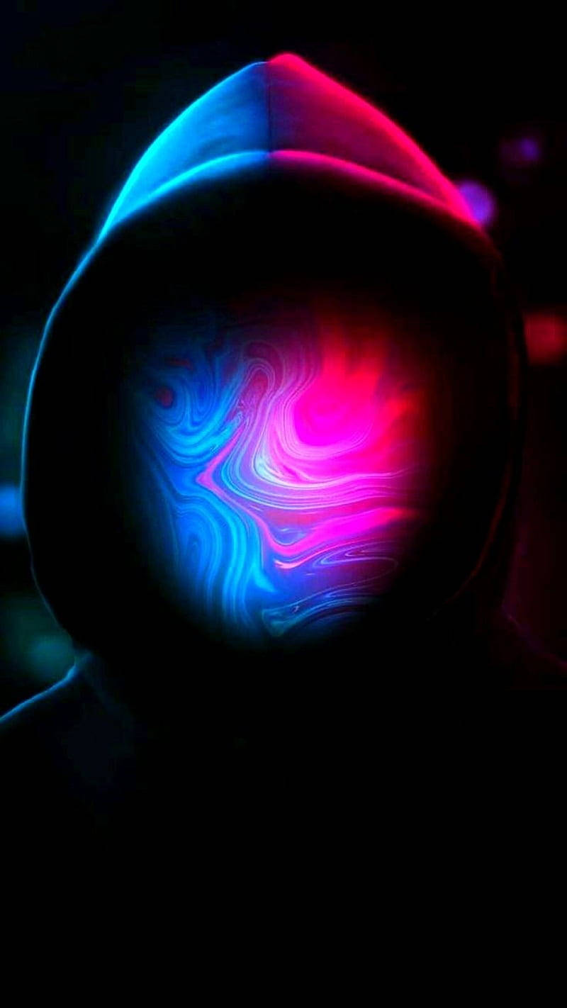 Sick Phone Hooded Person Colorful Face Background