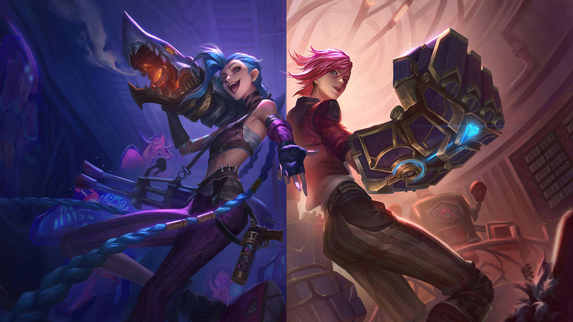 Side-by-side Vi And Jinx Desktop