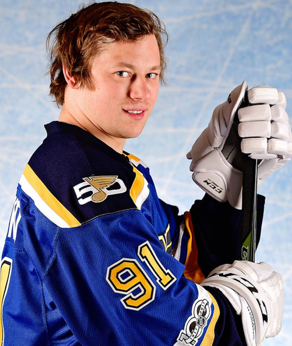 Side Portrait Of Vladimir Tarasenko While Holding Hockey Stick