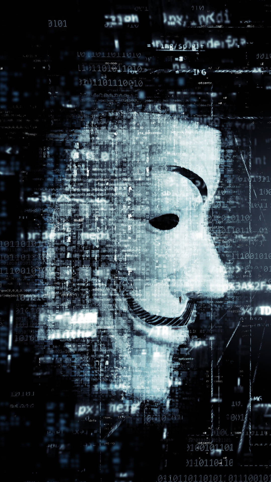 Side Profile Anonymous Hacking Android Background Background